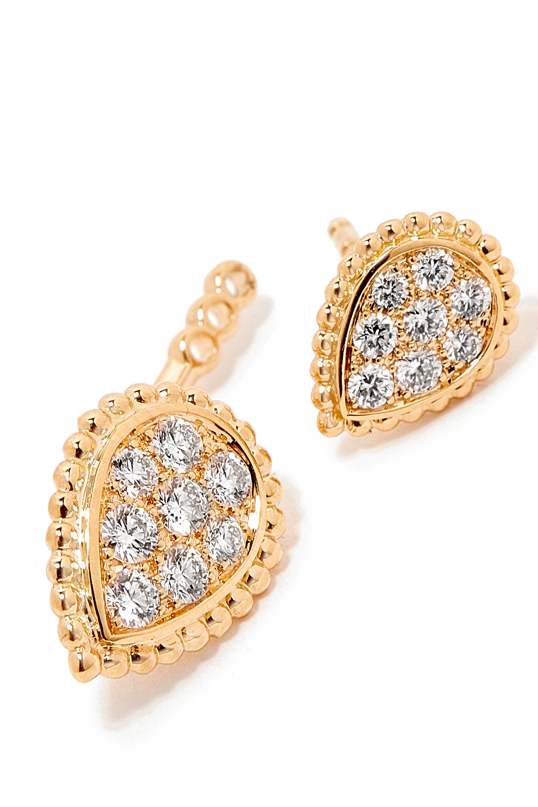 Serpent Boh&egrave;me Double Motif Single Stud Earring, 18k Yellow Gold & Diamonds