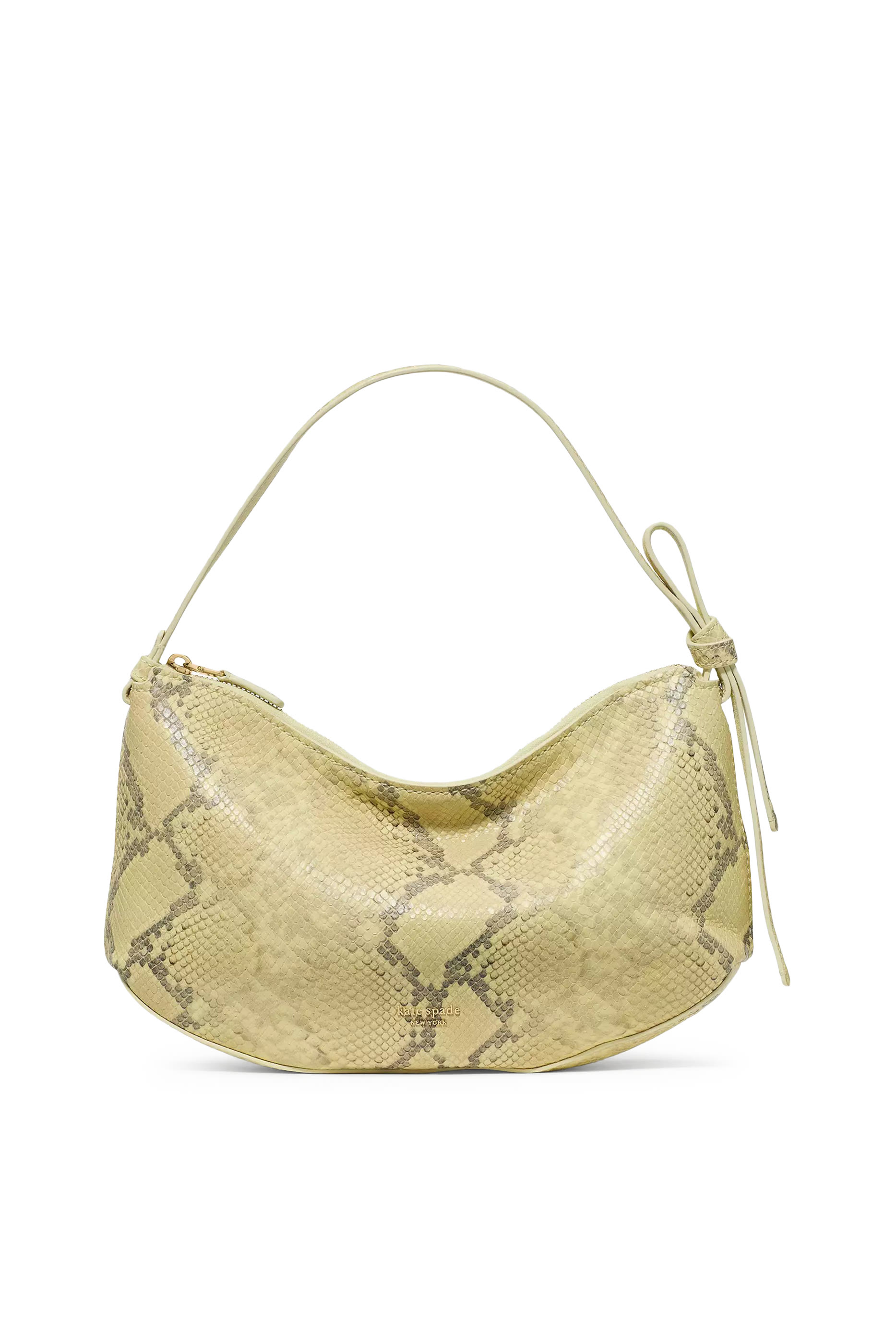Loop Snake Embossed Shoulder Bag