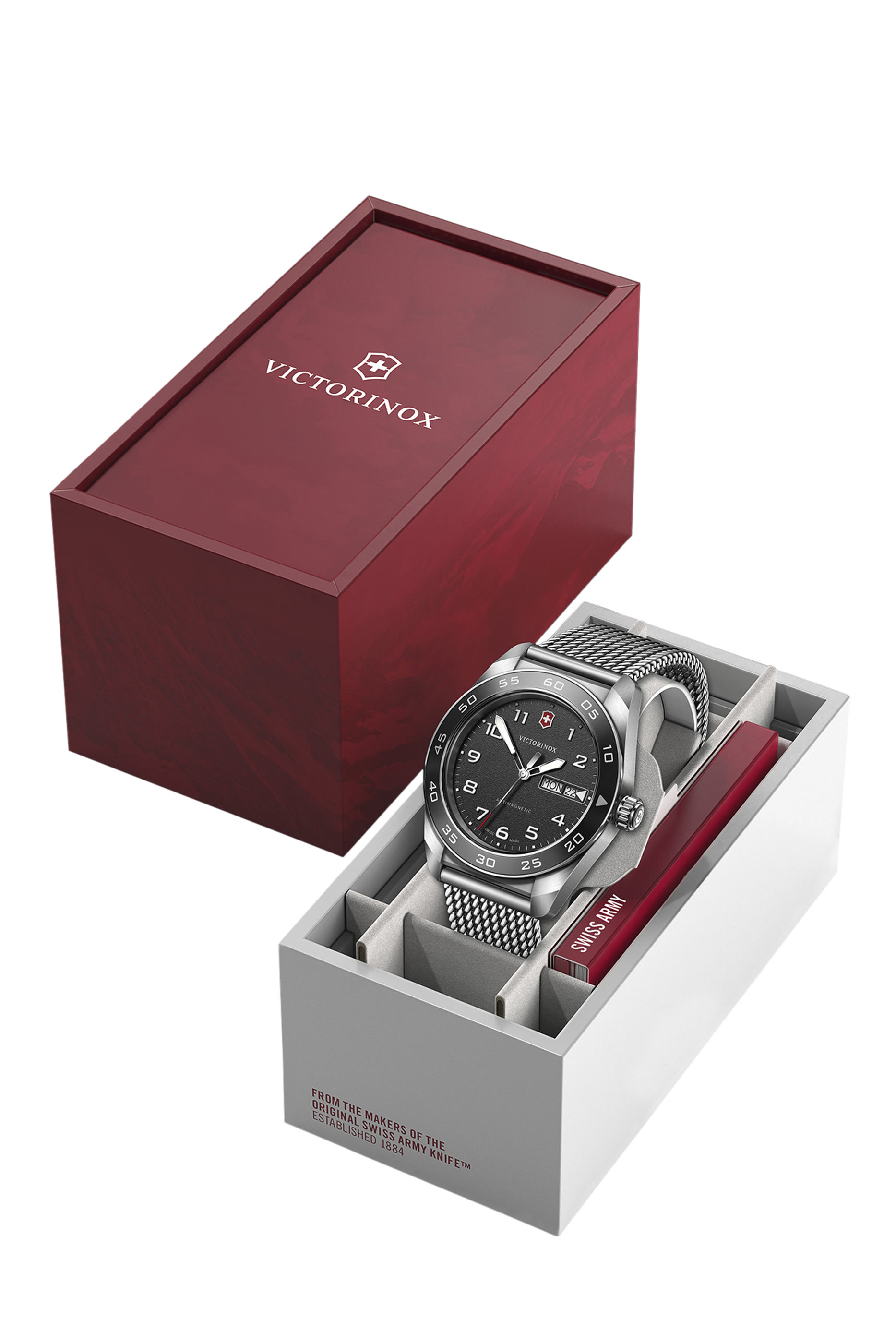 Swiss Army Quartz Watch, Stainless Steel & Mesh