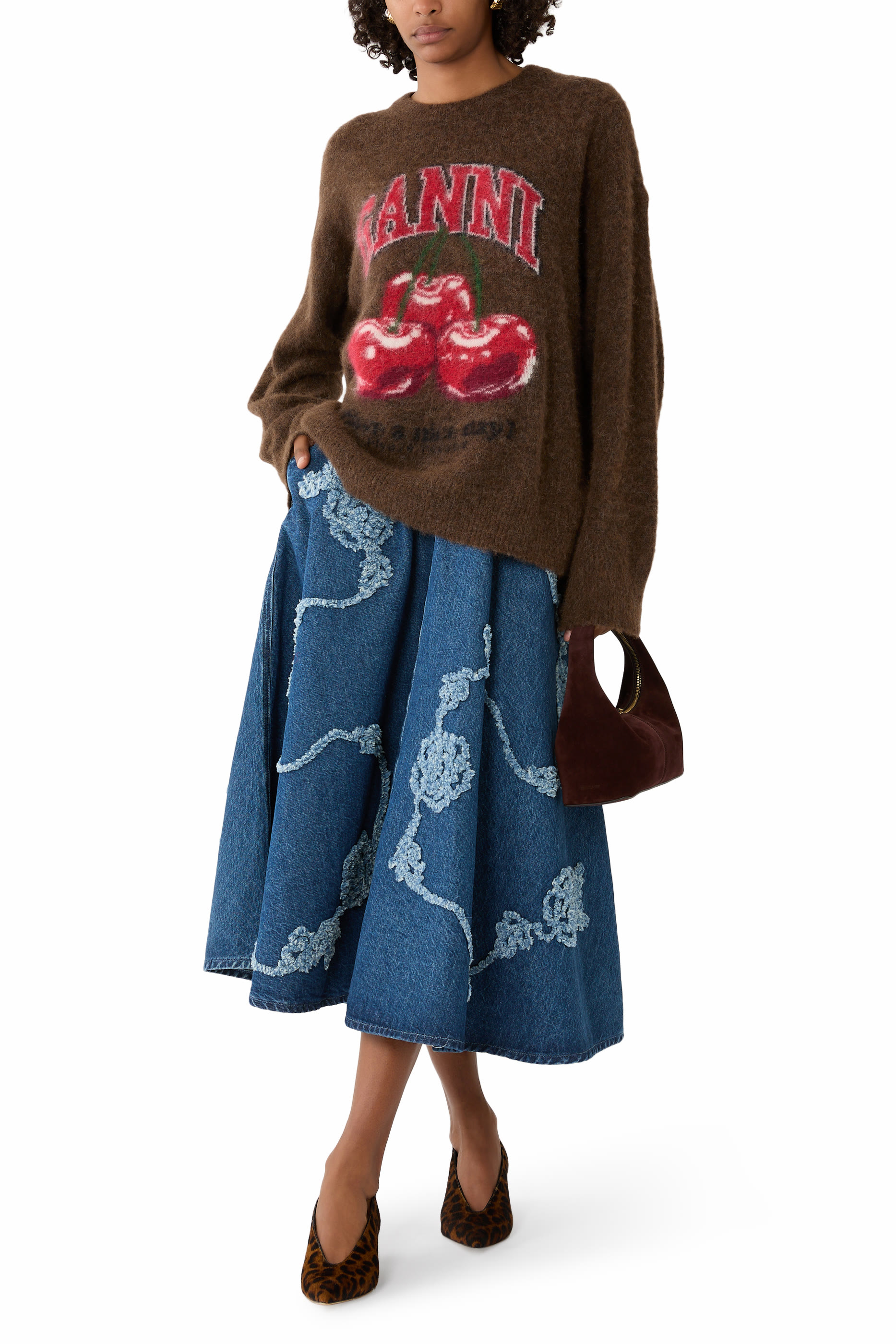 Brushed Alpaca Graphic Oversized Sweater