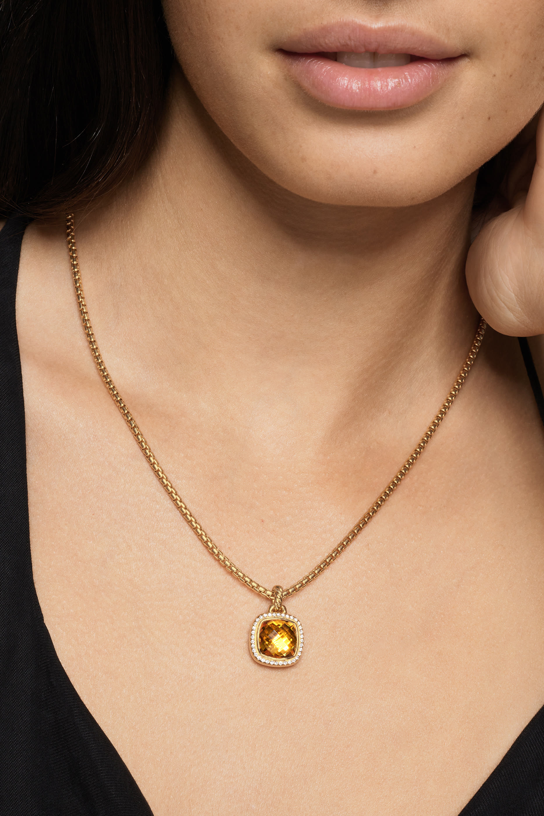 Albion&reg; Pendant, 18K Yellow Gold with Citrine and Diamonds