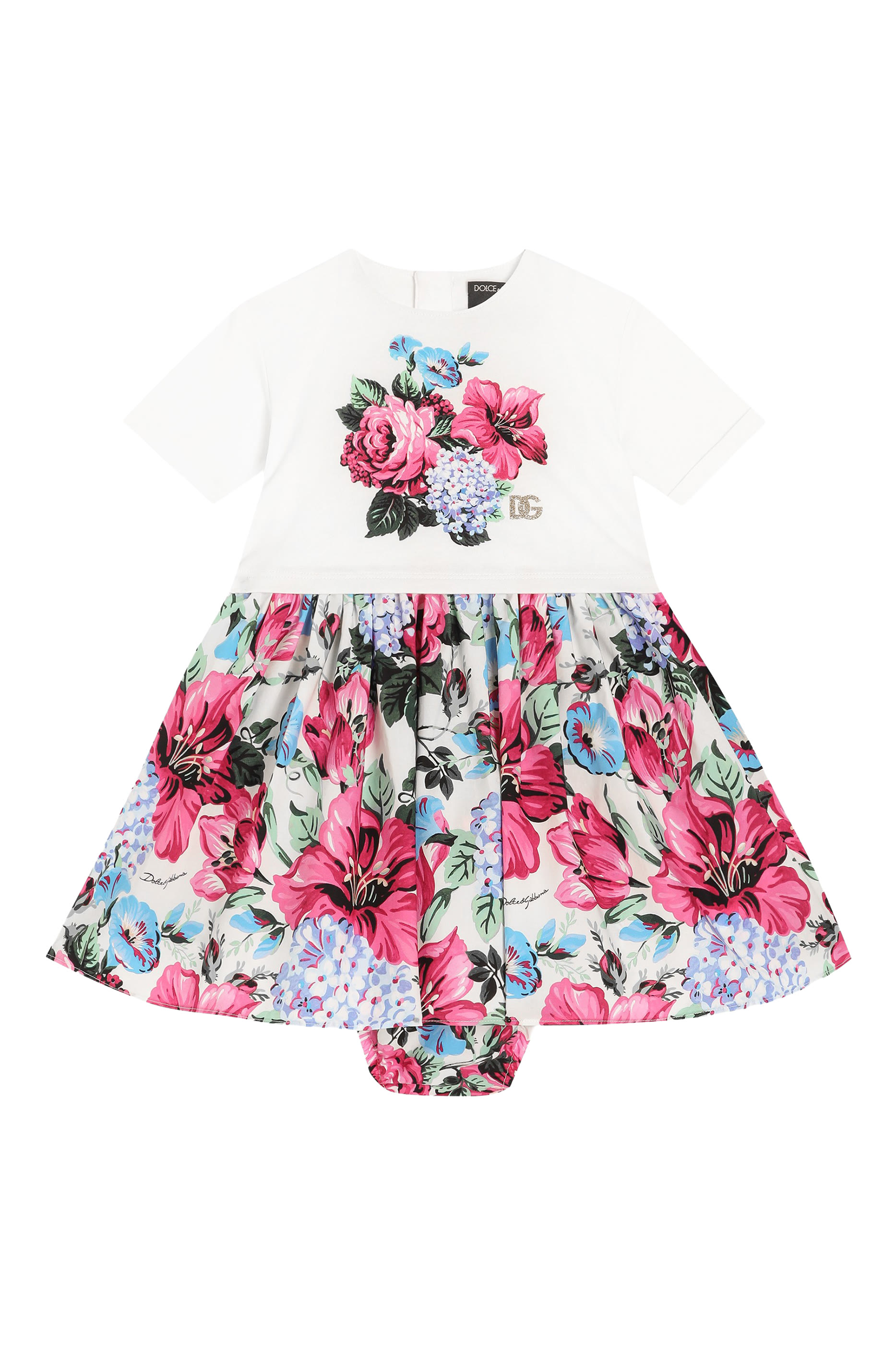 Kids Printed Poplin and Jersey Dress