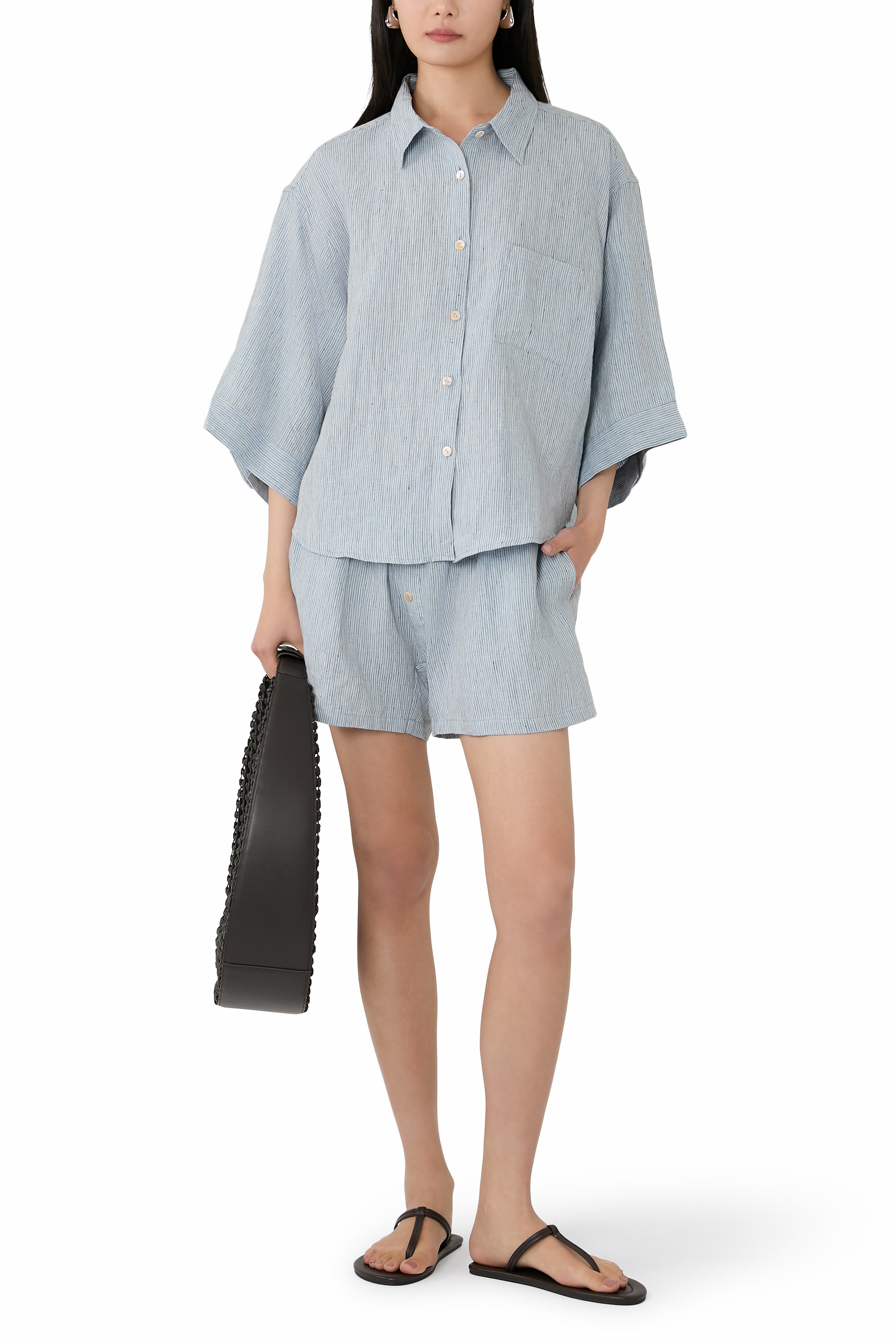 Striped Shirt & Shorts Set 