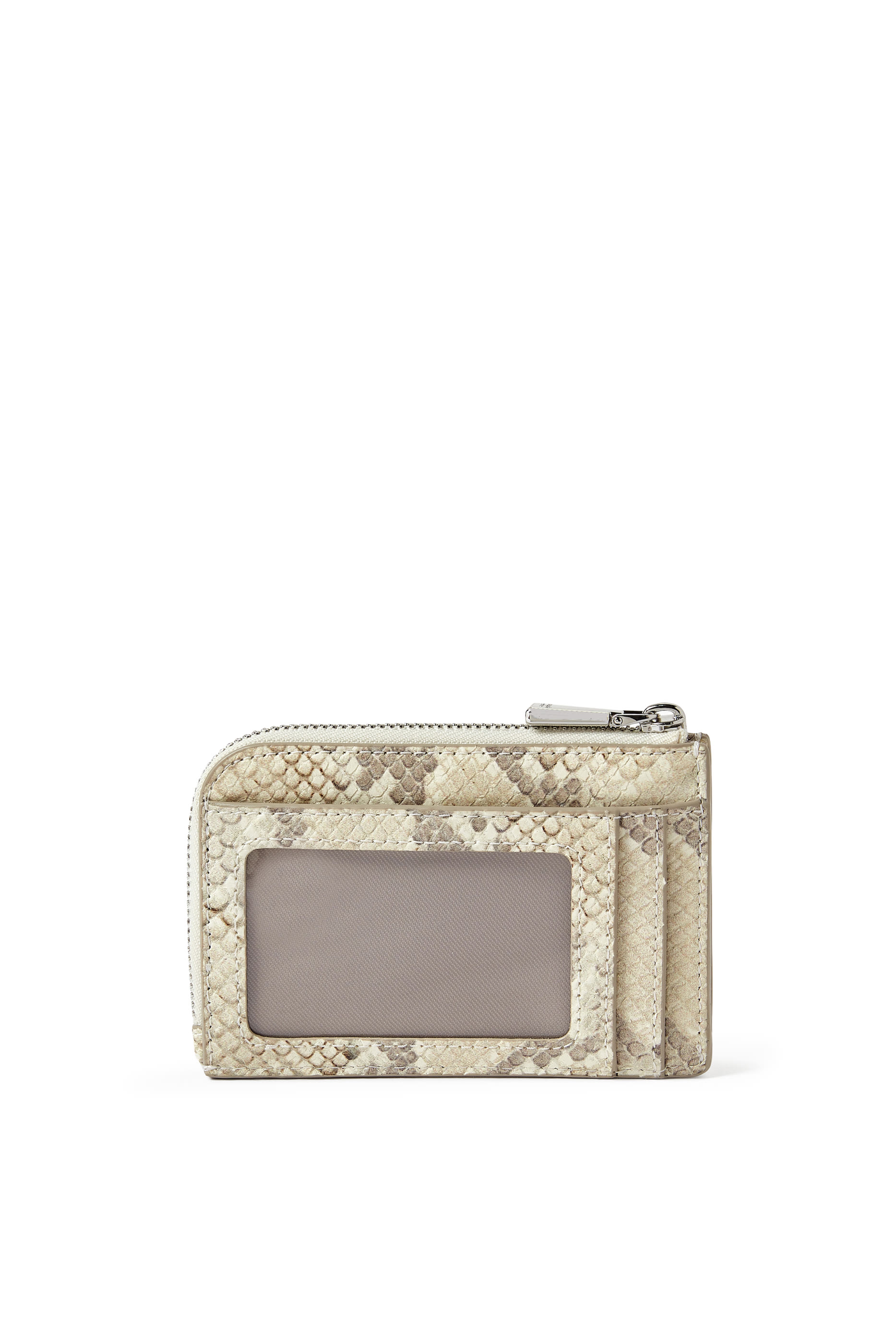 Snake Embossed Mini Zip Card Case