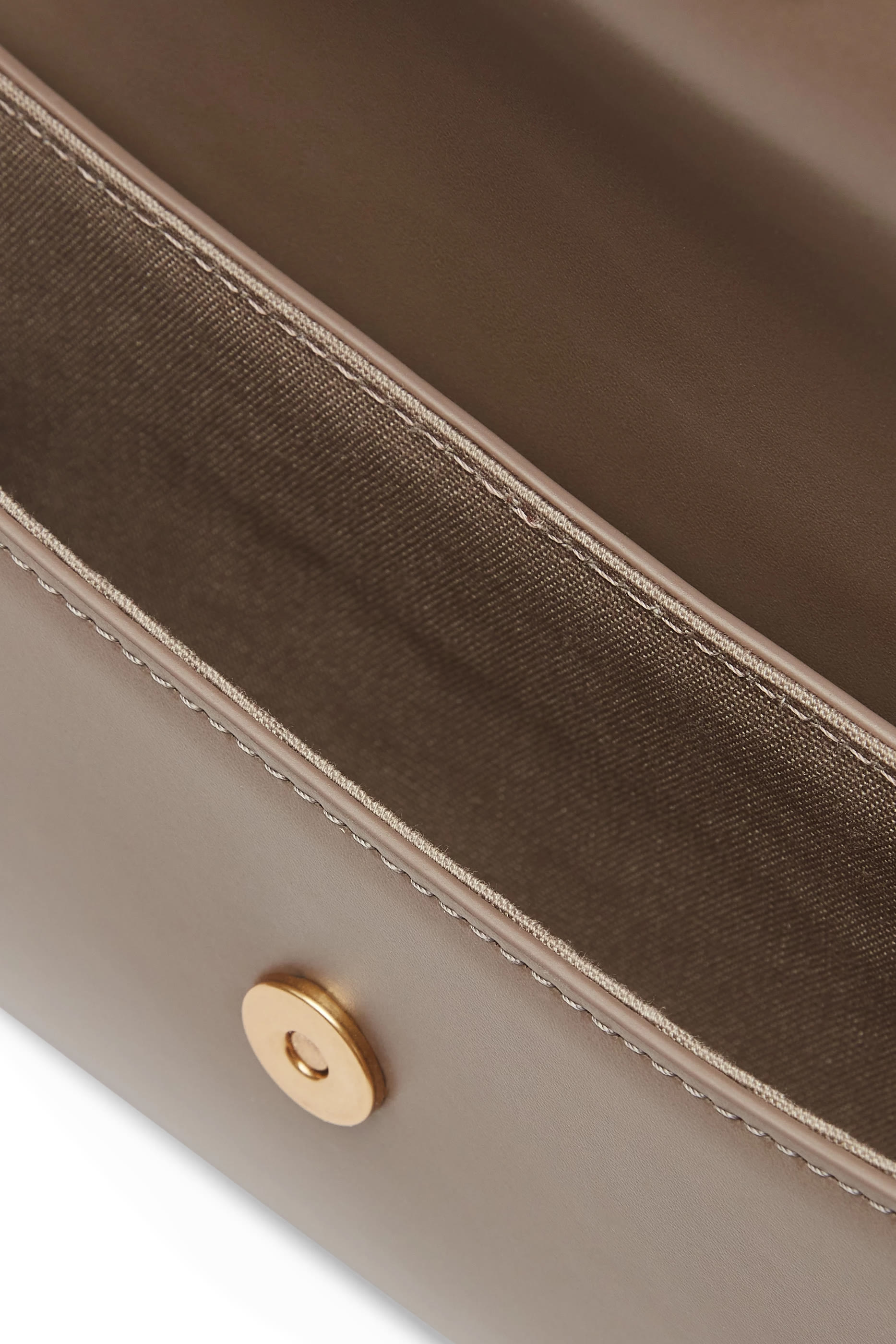 Metal Eagle Logo Smooth Leather Shoulder Bag