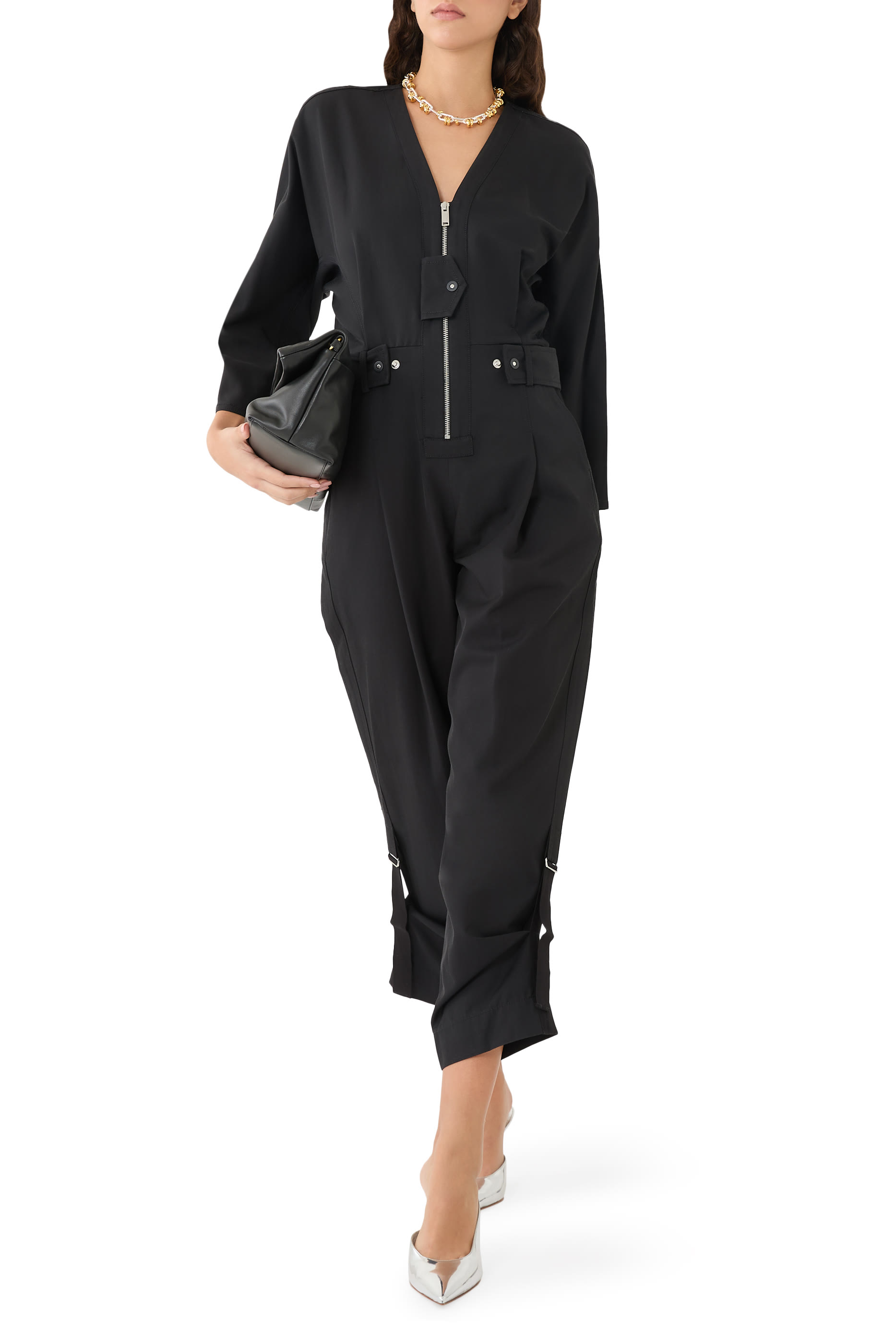 3/4 Sleeves Utility Jumpsuit
