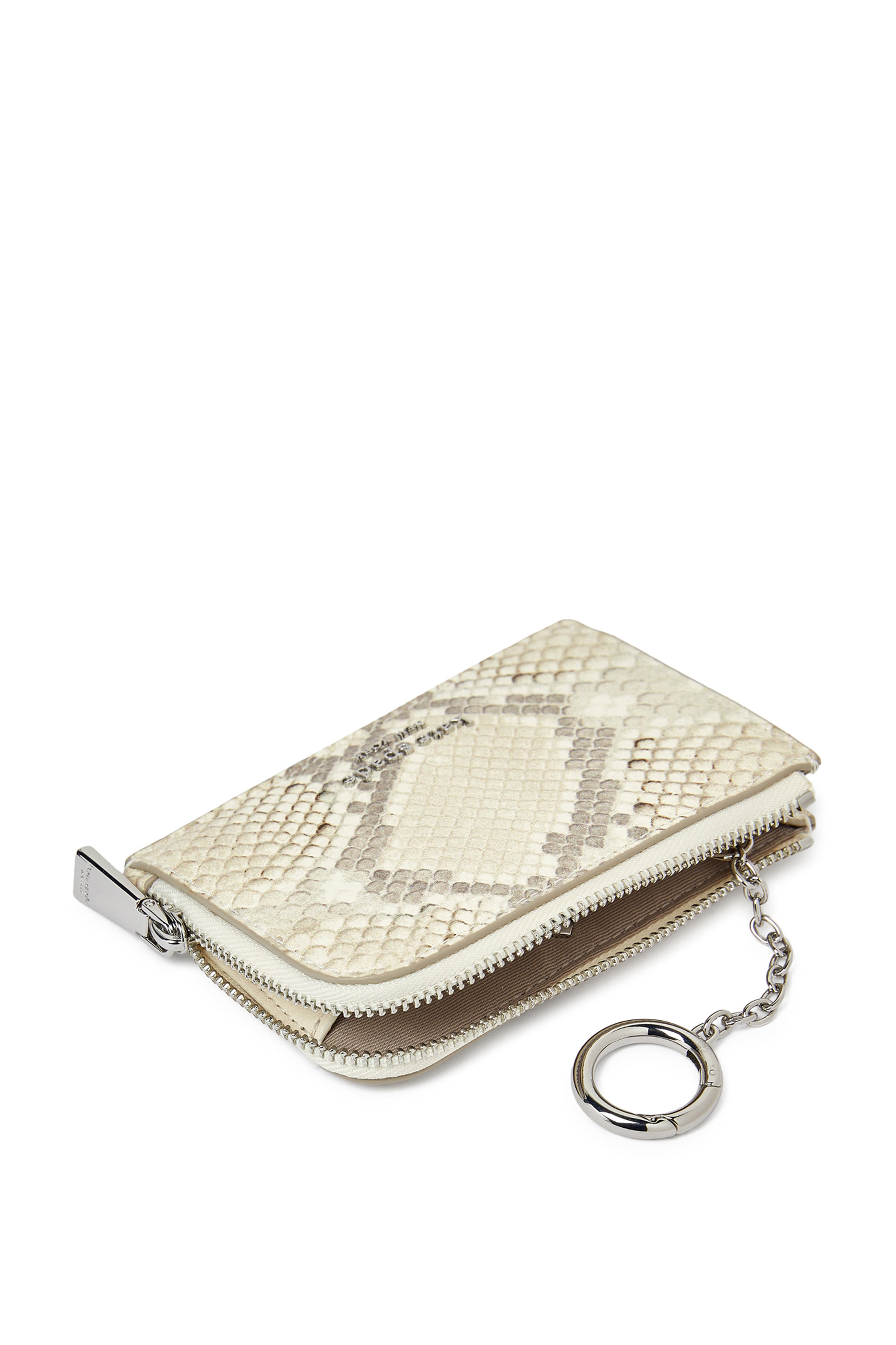 Snake Embossed Mini Zip Card Case