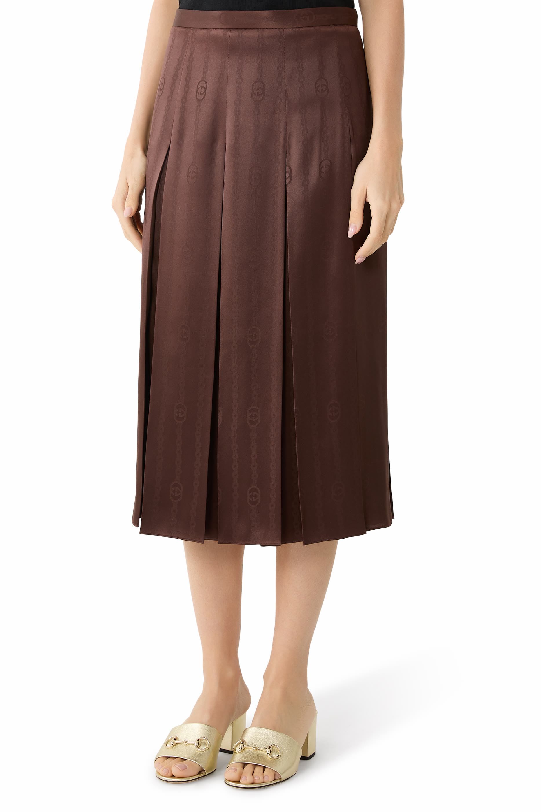  Silk Jacquard GG Skirt 