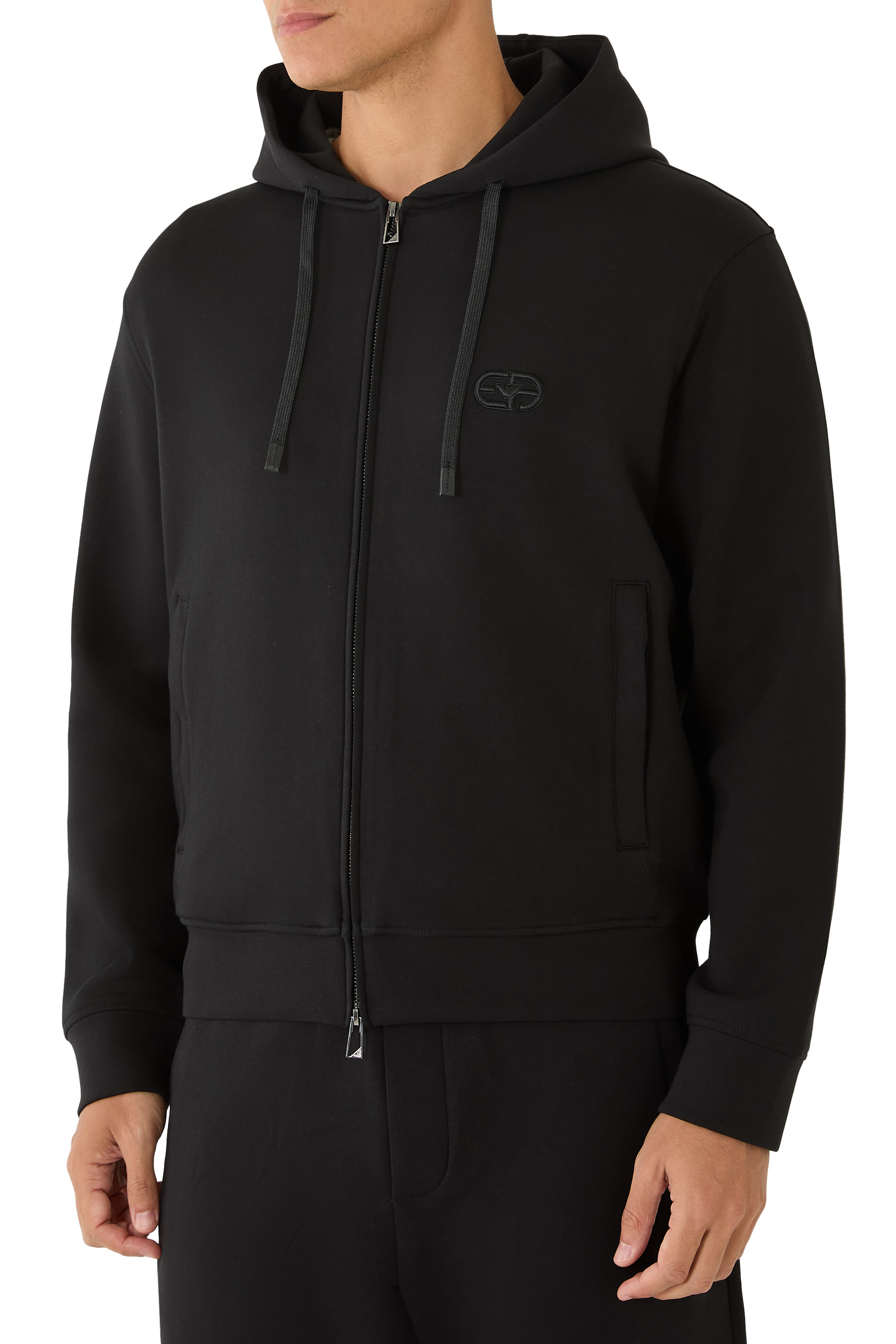 Embroidered EA Logo Zip-Up Hoodie