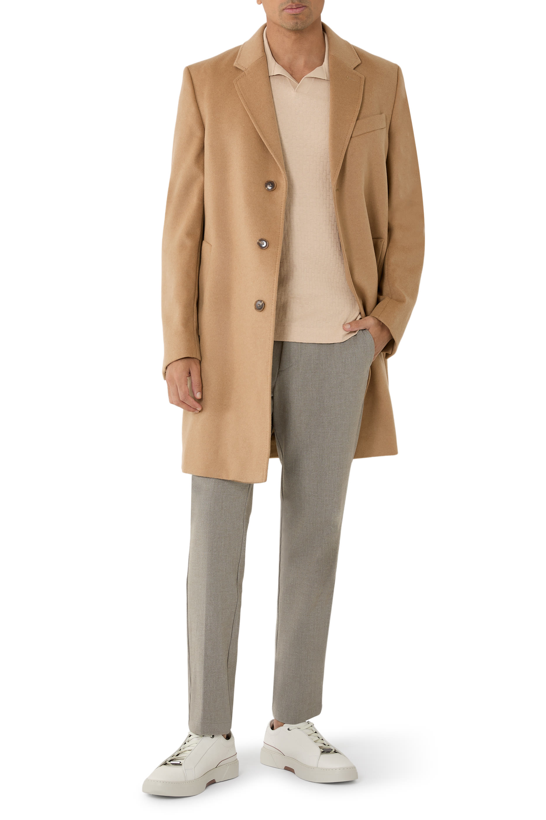  Gary Trainers in Grained Leather with Signature Trims