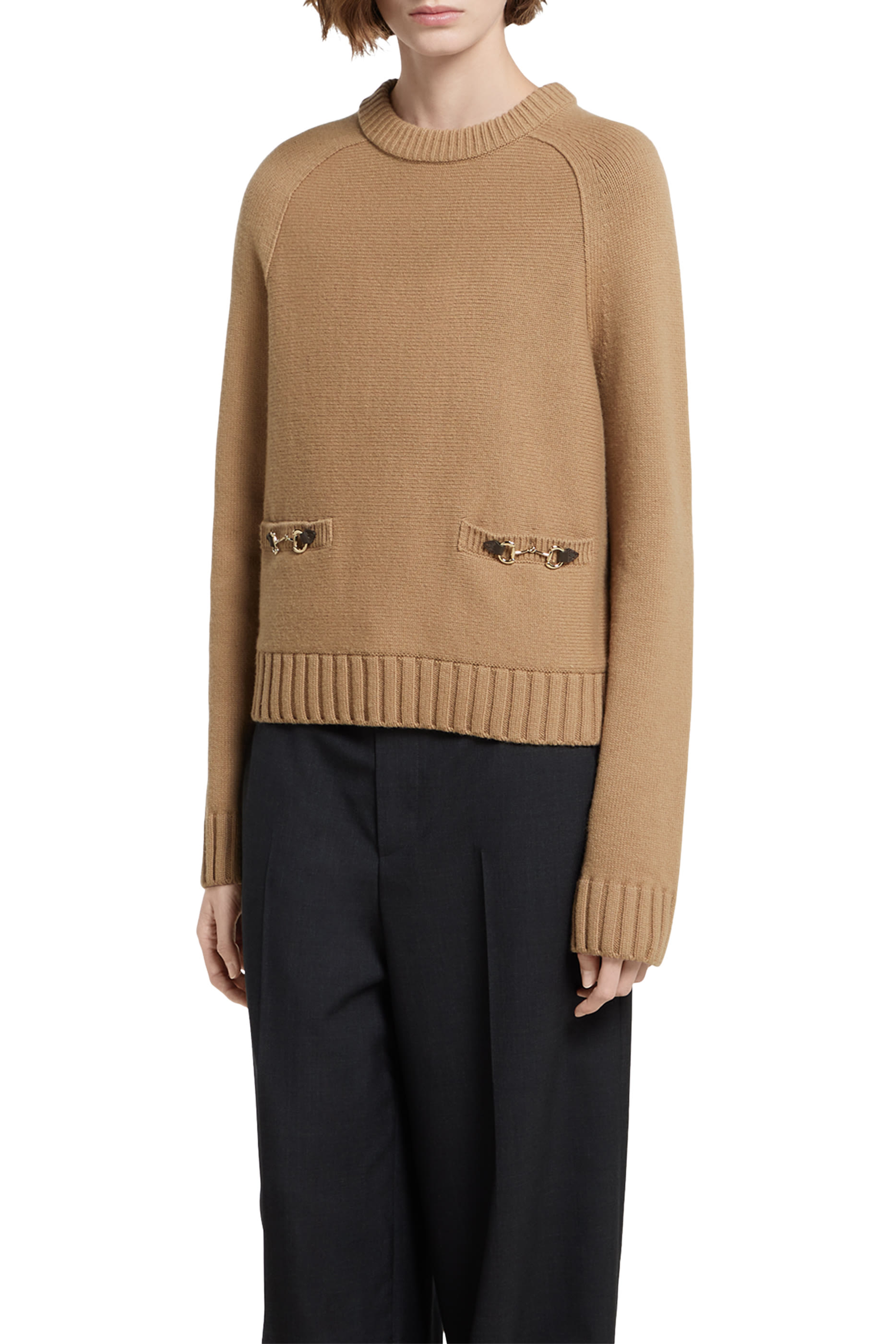 Wool Cashmere Top with Horsebit 