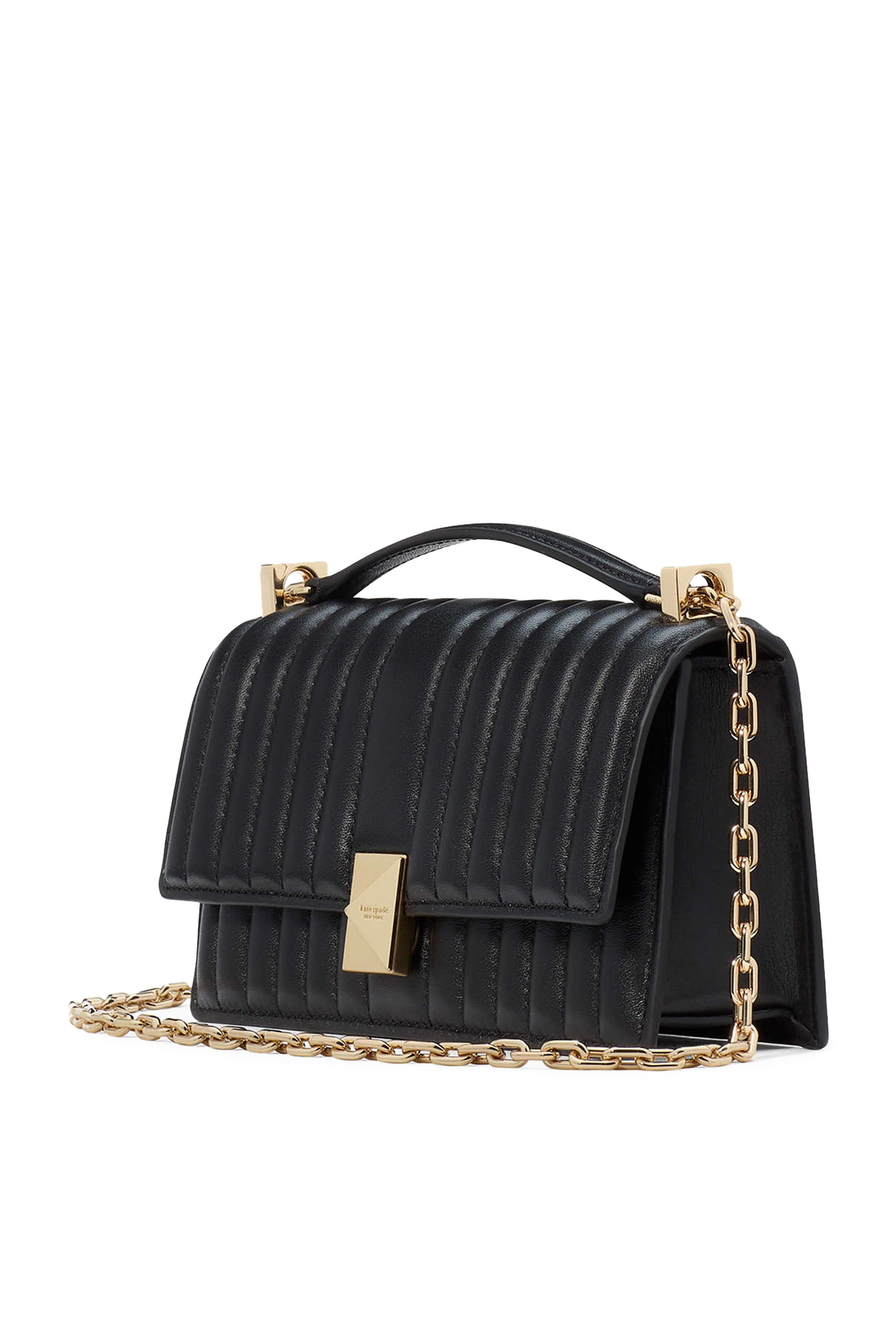 Deco Quilted Leather Mini Flap Chain Crossbody Bag