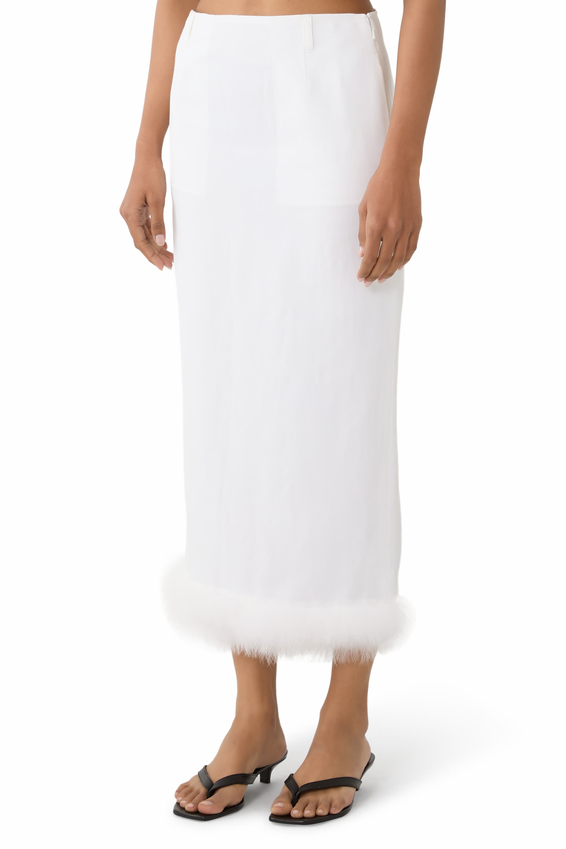 Linen-Blend Yarn-Dyed Skirt