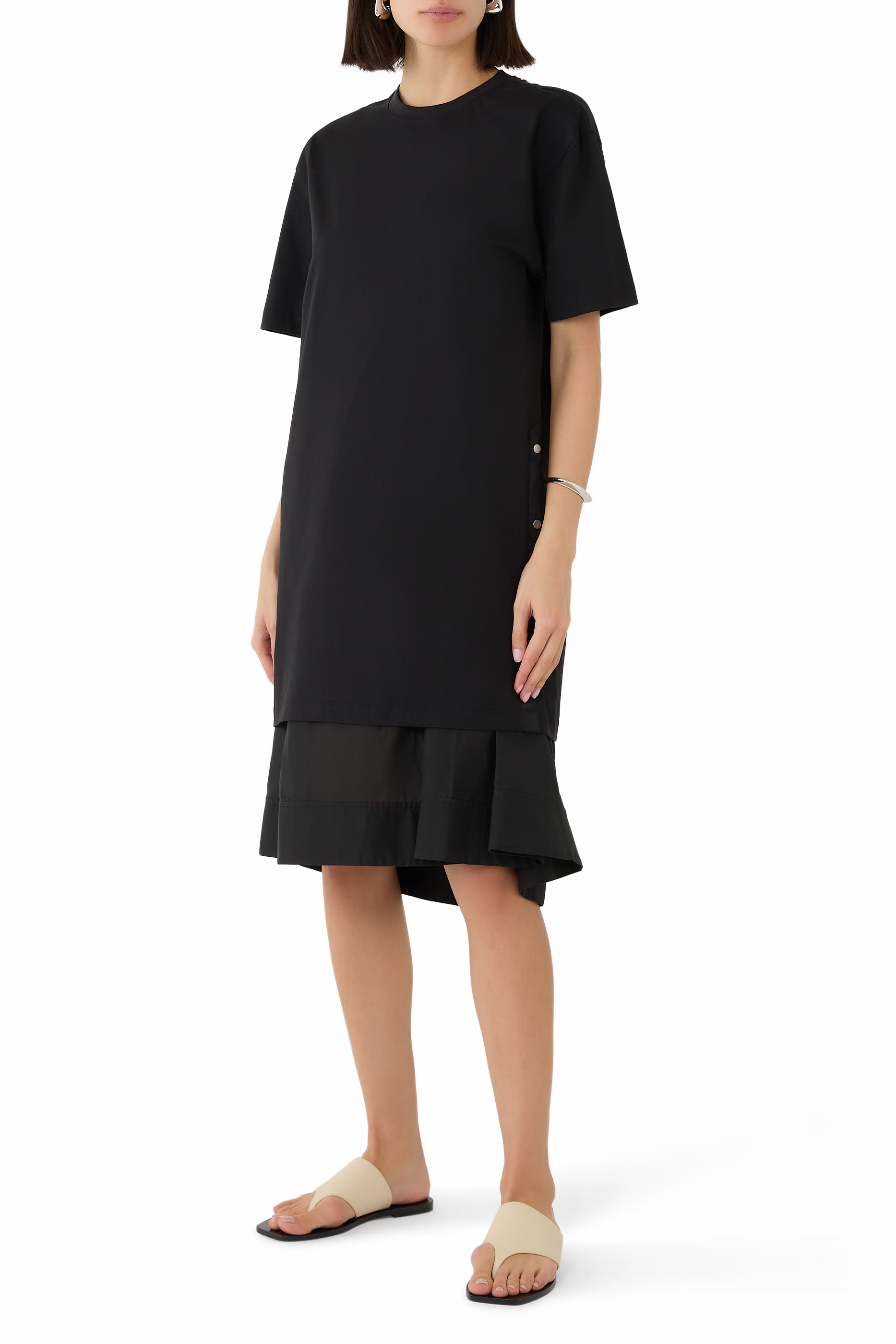 Oversize T-Shirt Combo Dress with Skirt 