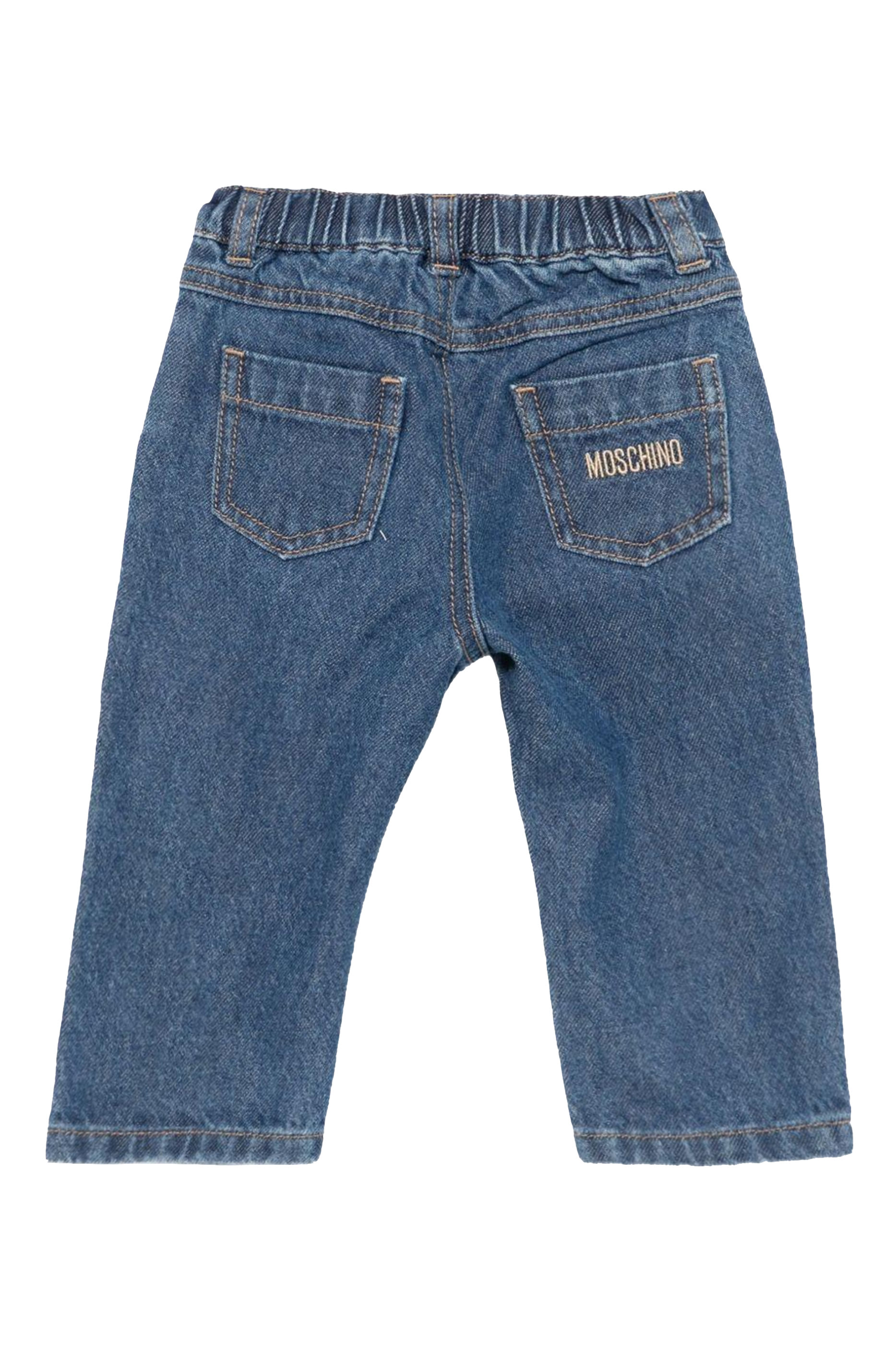 Kids Teddy Patch Denim Straight Leg Jeans 