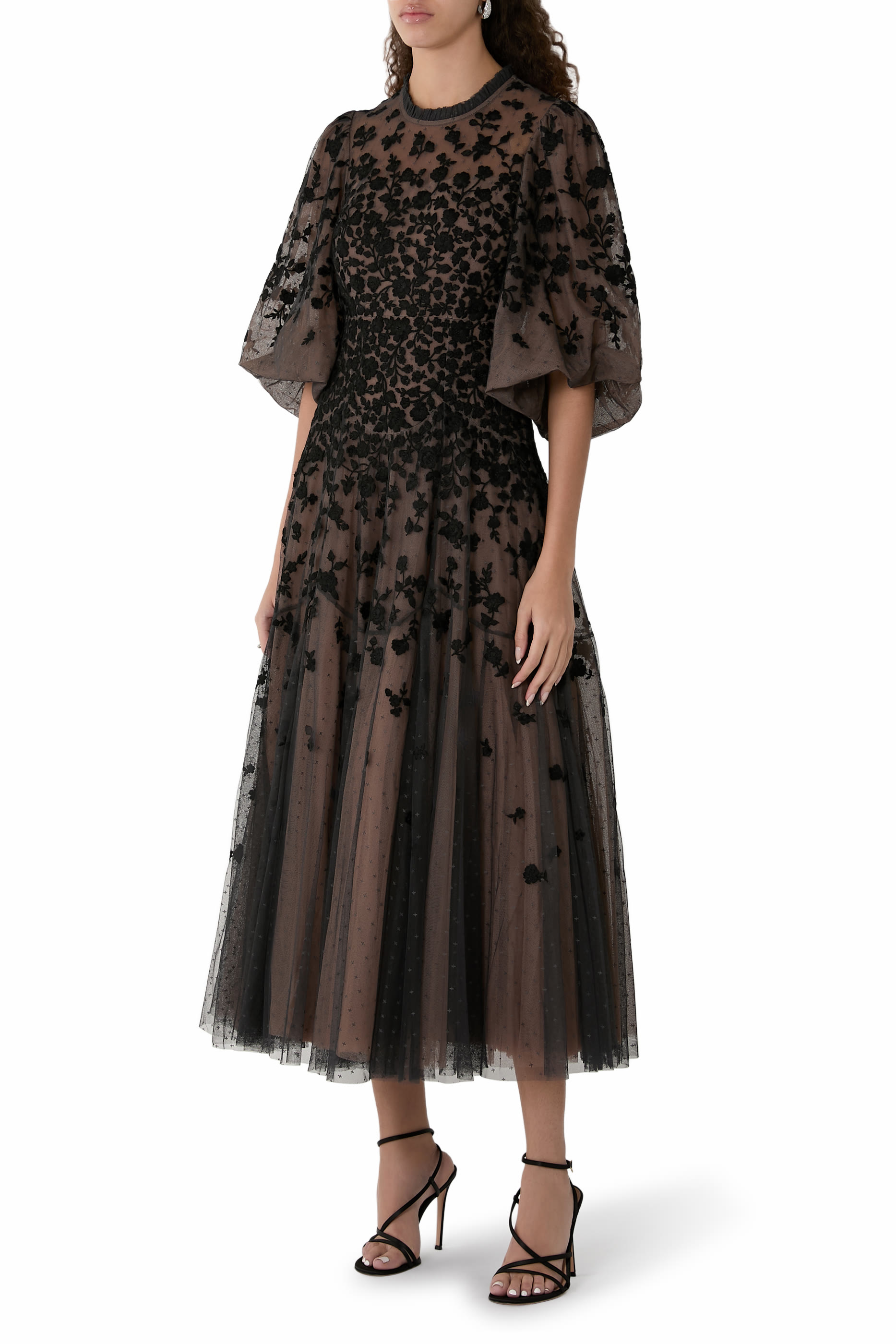 Sylvia Rose Round Neck Ankle Gown