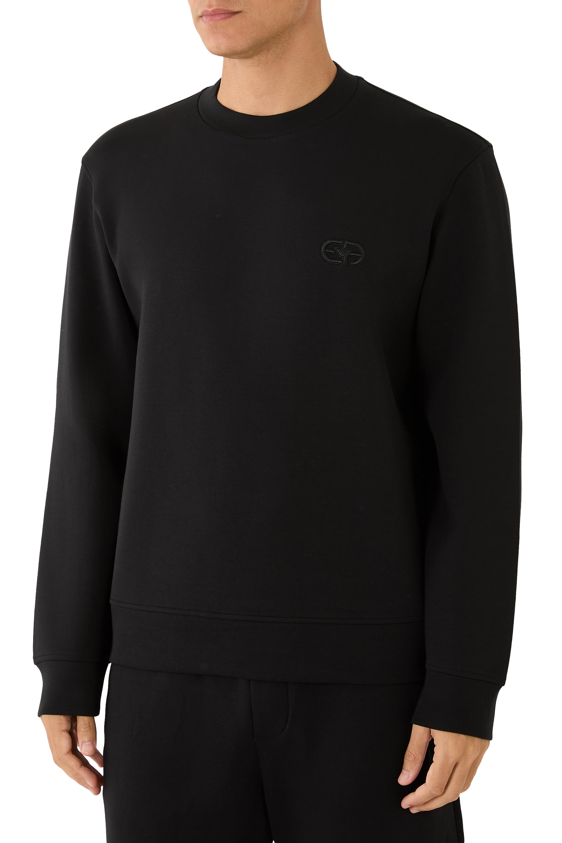 Embossed EA Logo Double-Jersey Sweatshirt