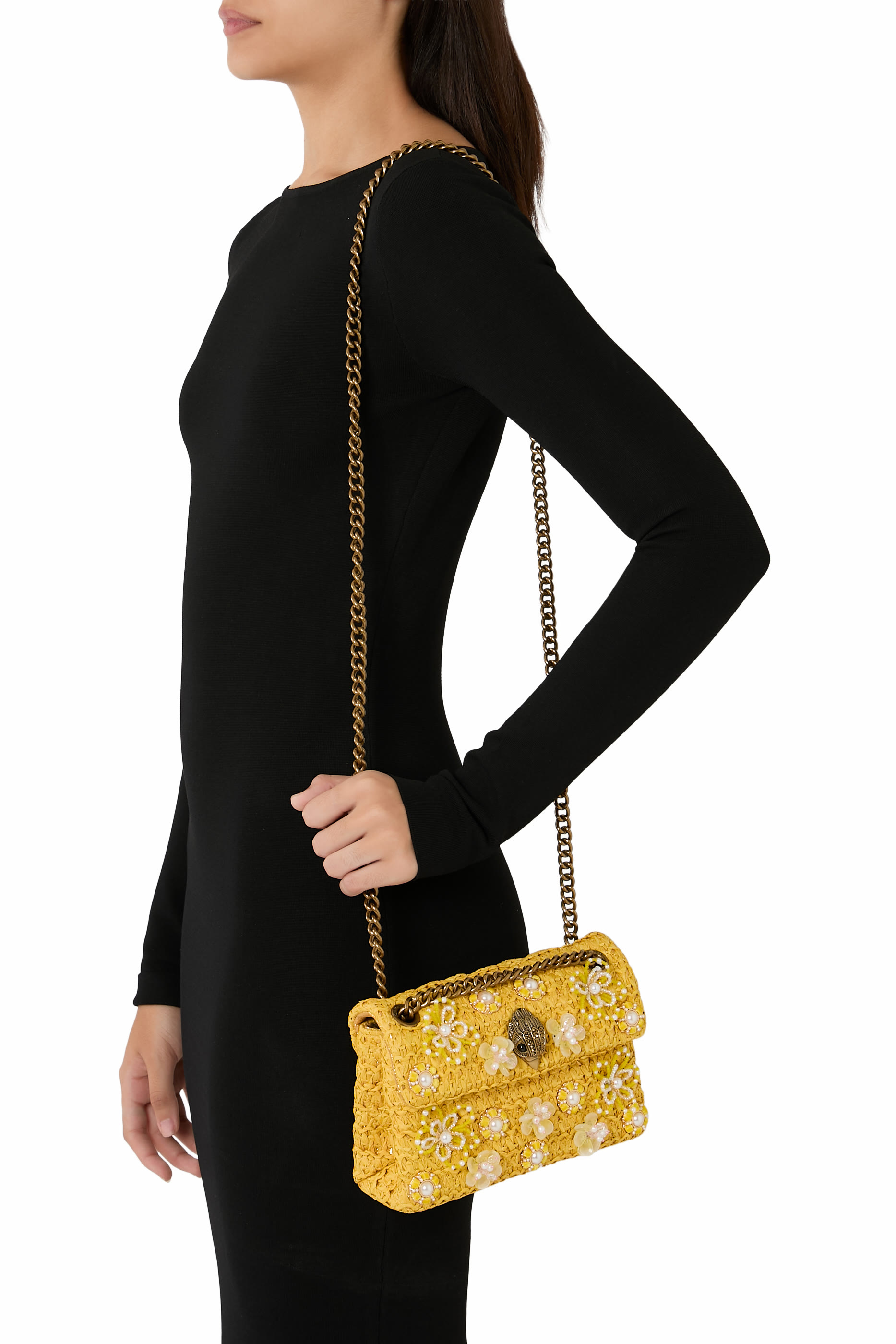 Kensington Raffia Effect Mini Crossbody Bag