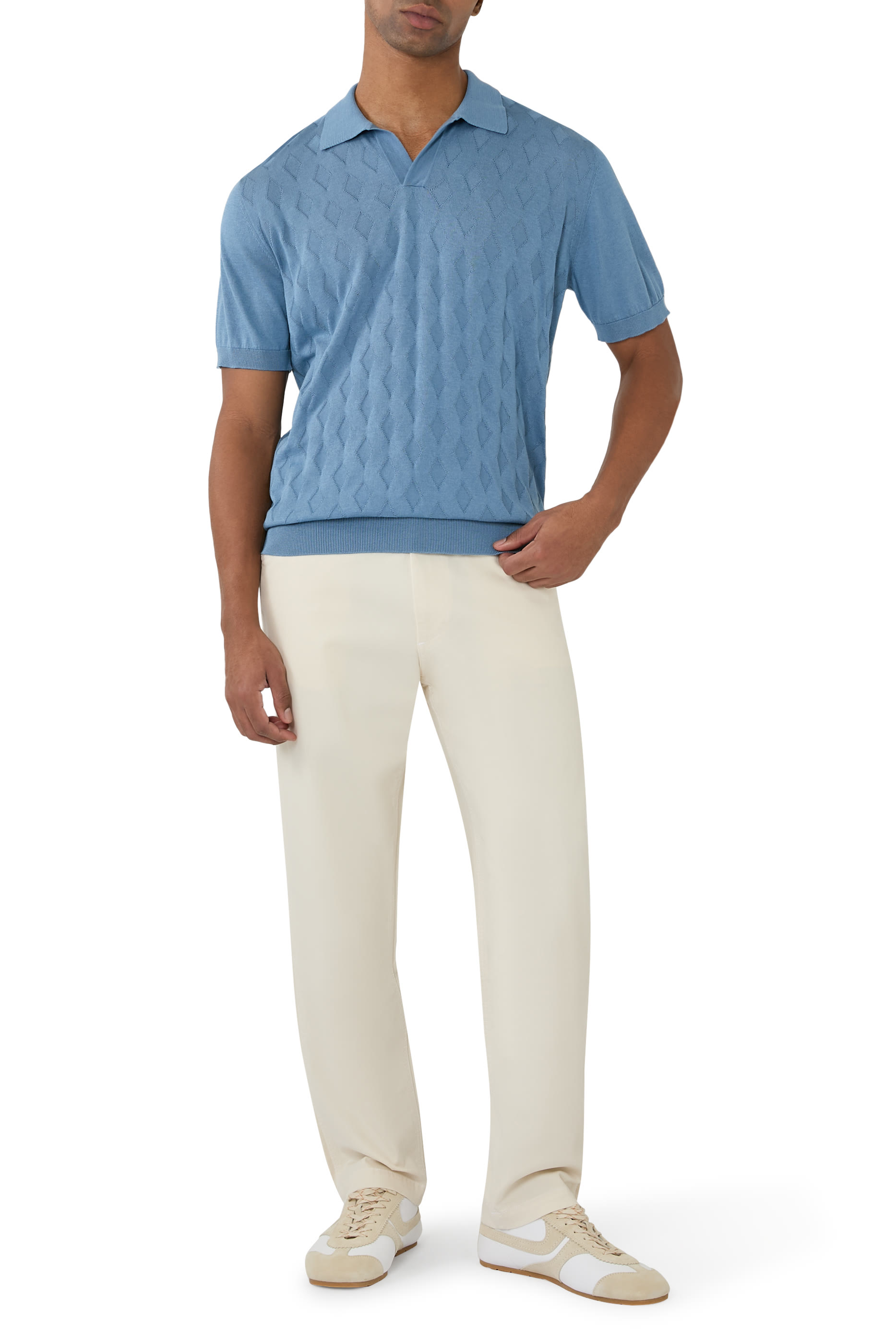 Open Collar Polo Shirt