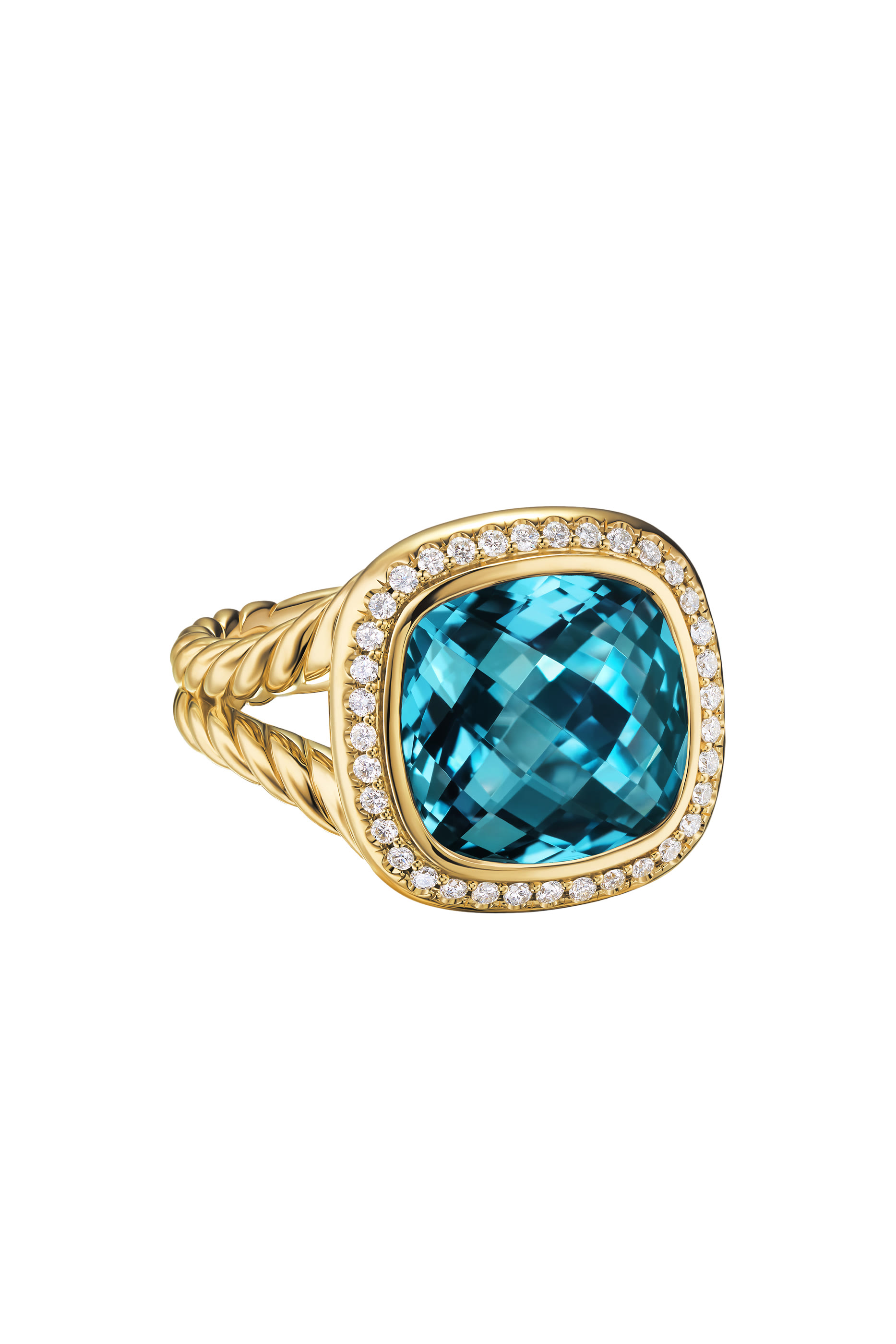 Albion&reg; Ring, 18k Yellow Gold & Topaz, Diamonds
