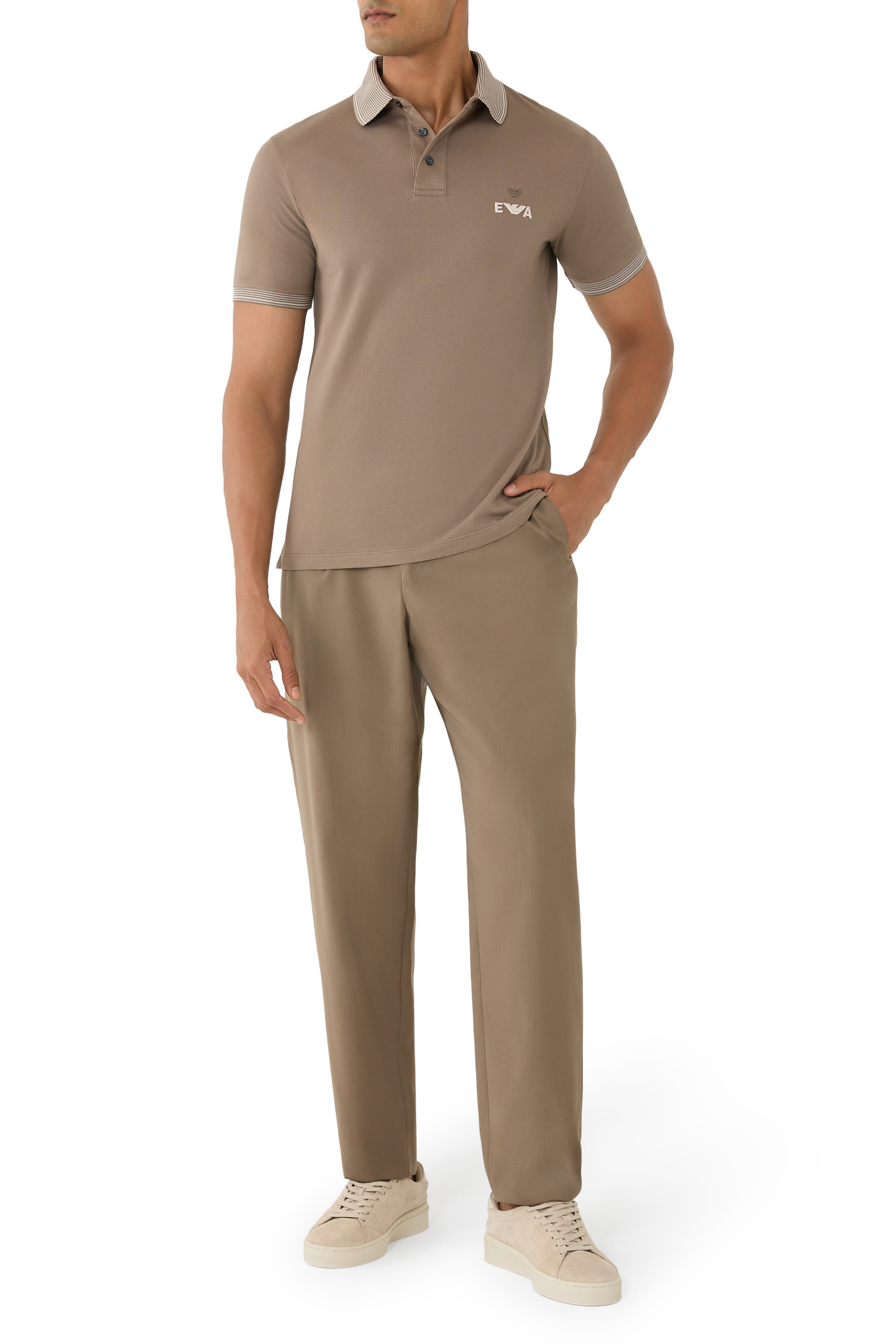 EA Logo Embroidered Piqu&eacute; Polo Shirt 