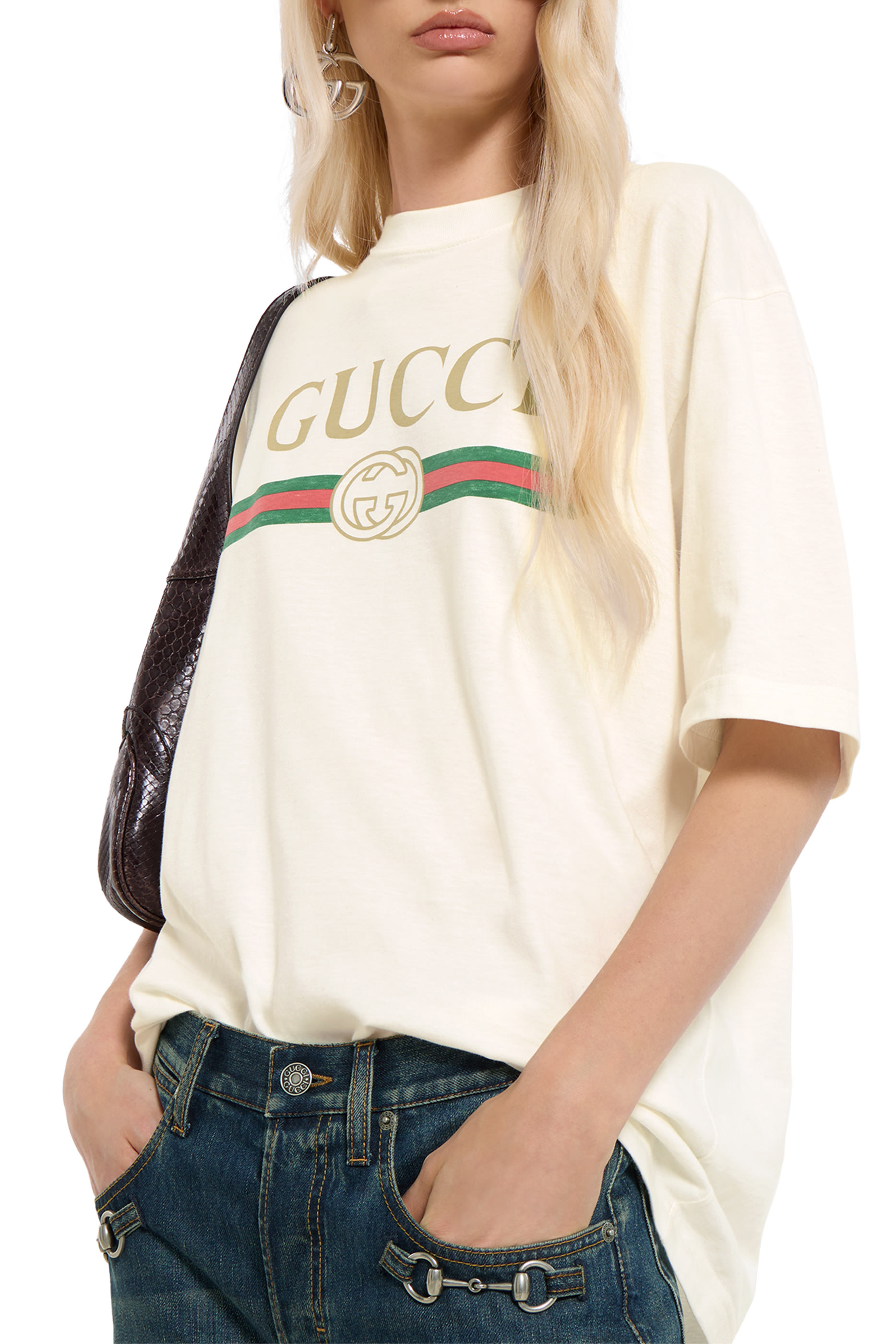  Logo Cotton Jersey and Silk T-Shirt 