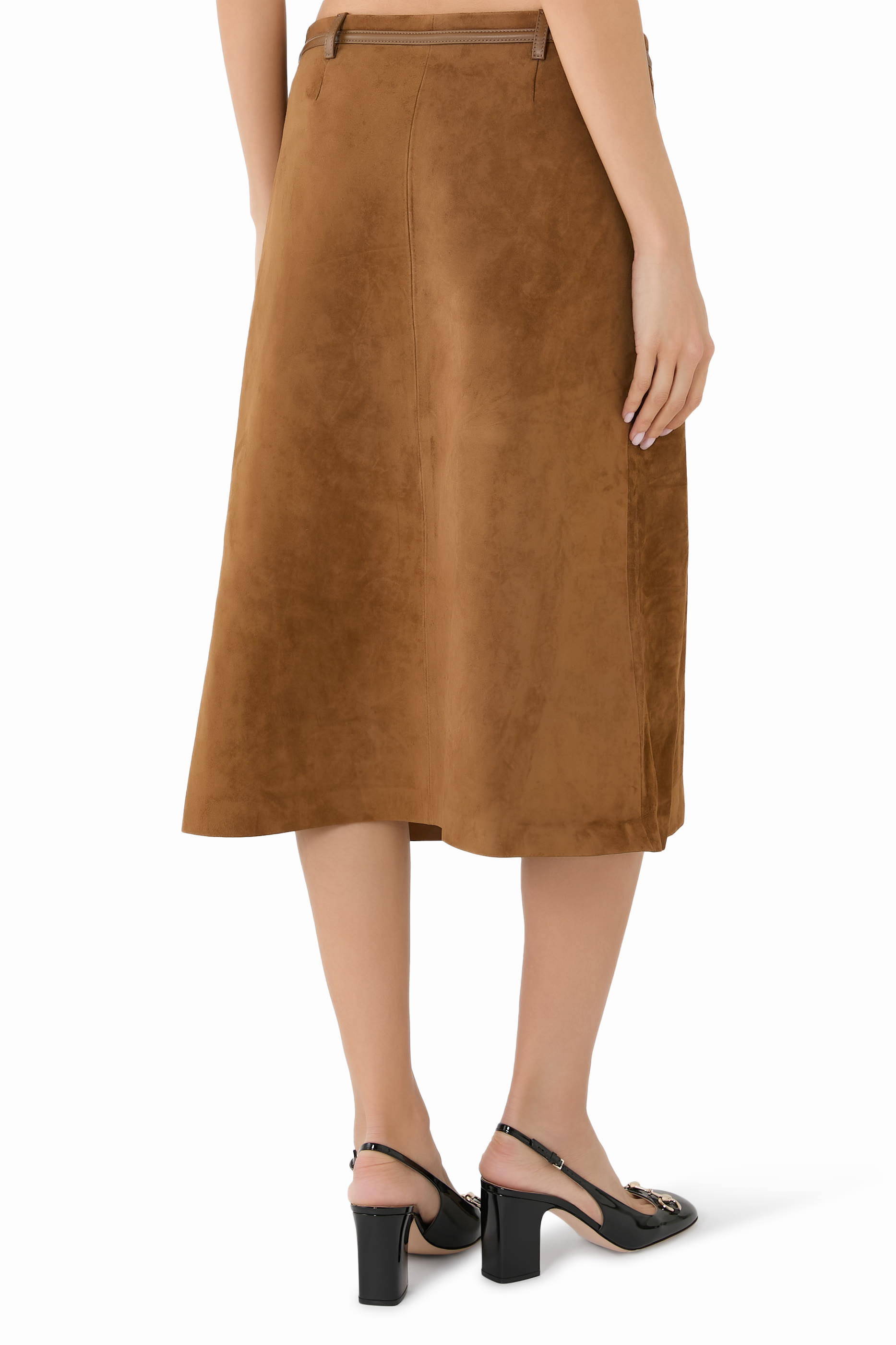 Suede Skirt with Horsebit 