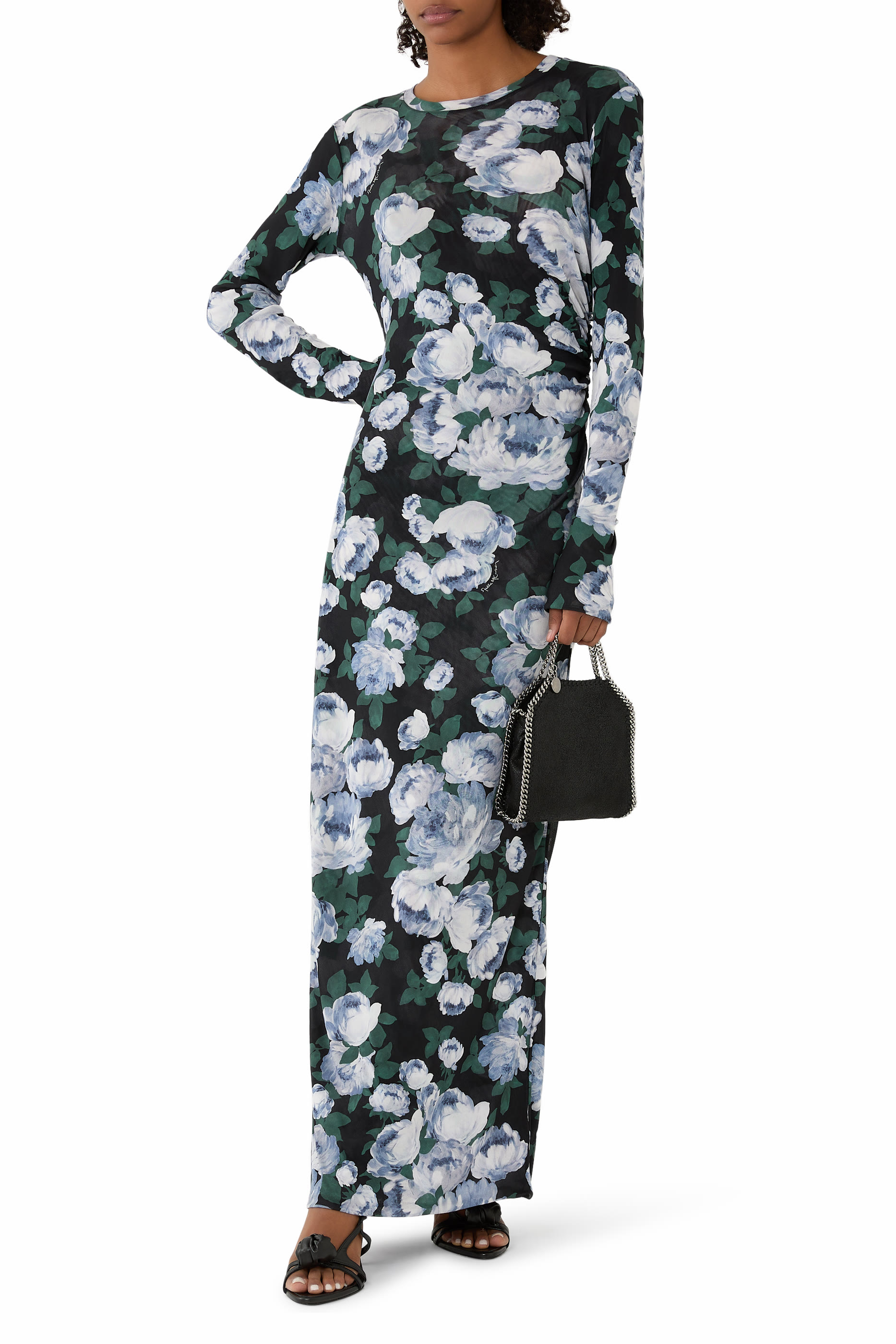 Bunch of Roses Mesh Maxi Dress