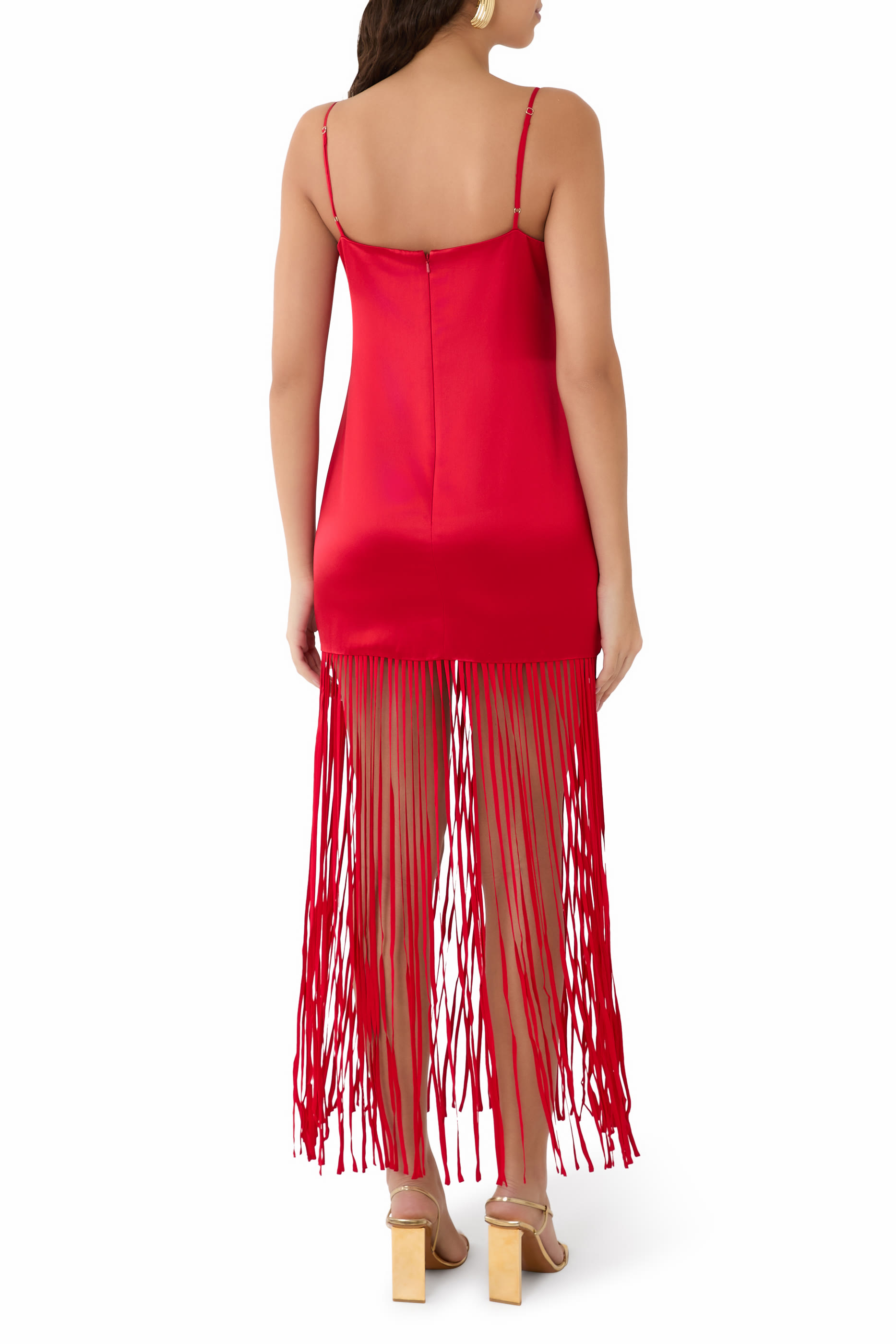 Moraya Square Neck Fringe Maxi Dress 