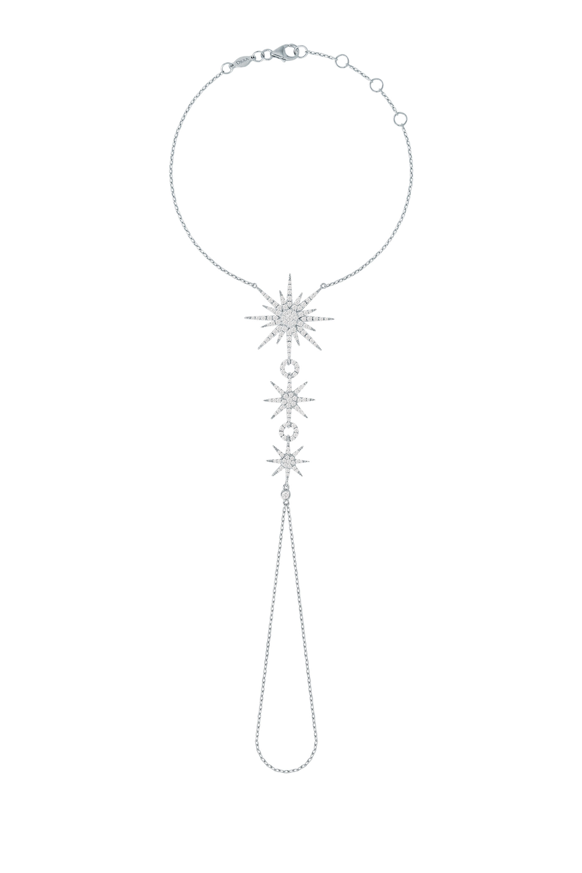 Soleil Hand Chain, 18K White Gold & Diamonds