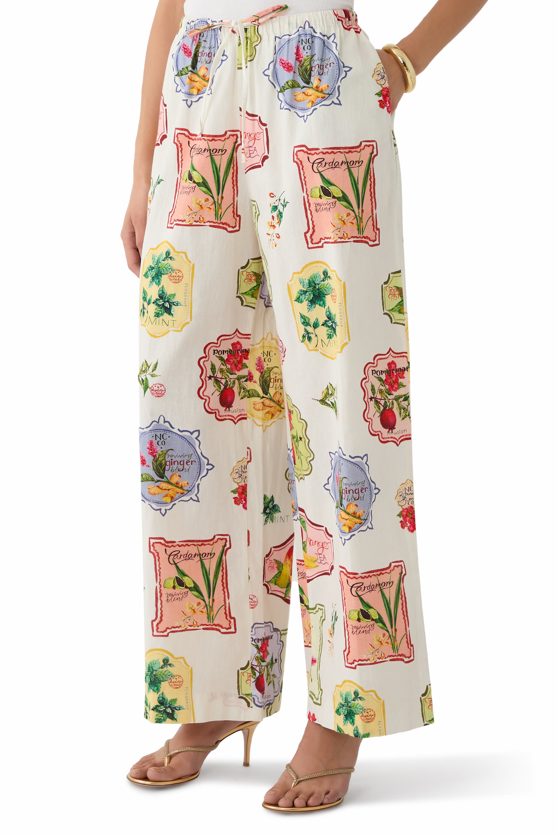 Shona Retro Stamp Print Trousers