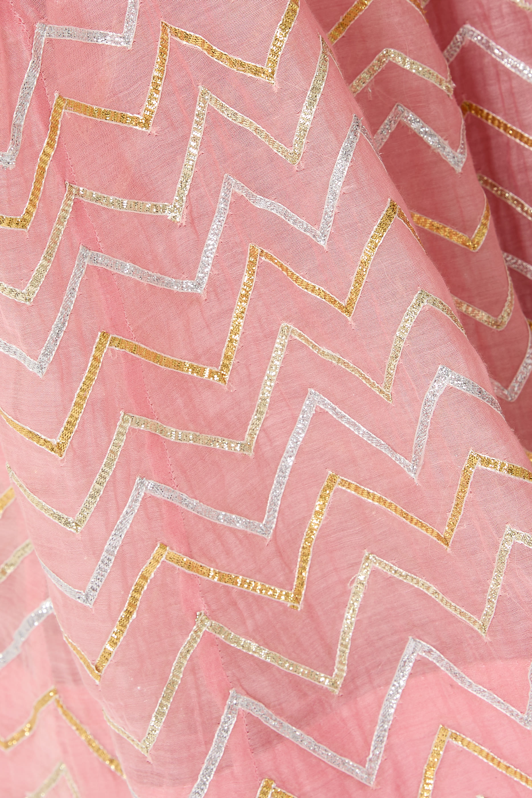 Gota Work Blouse, Lehenga & Dupatta Set 