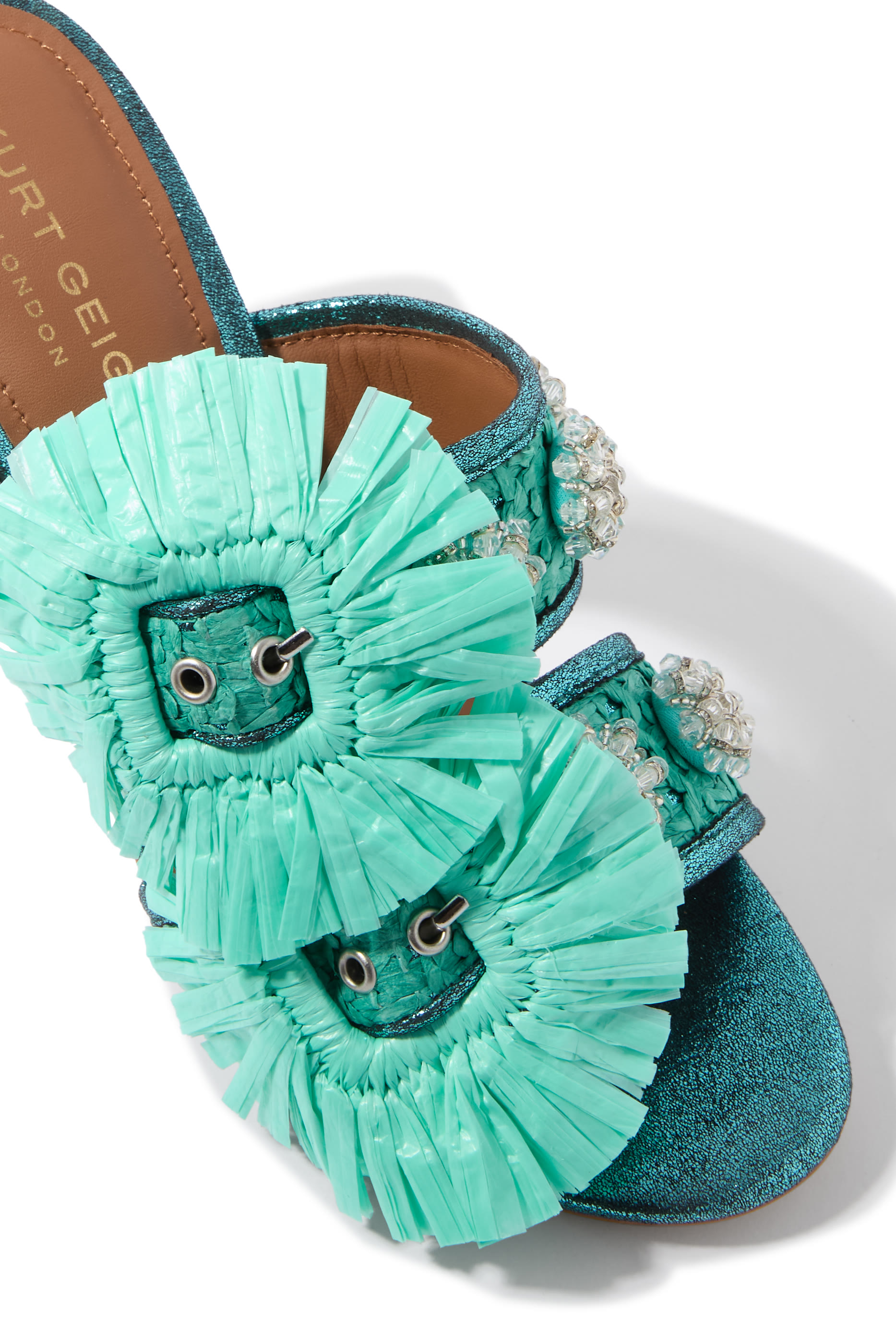 Raffia Buckle Flat Sandals