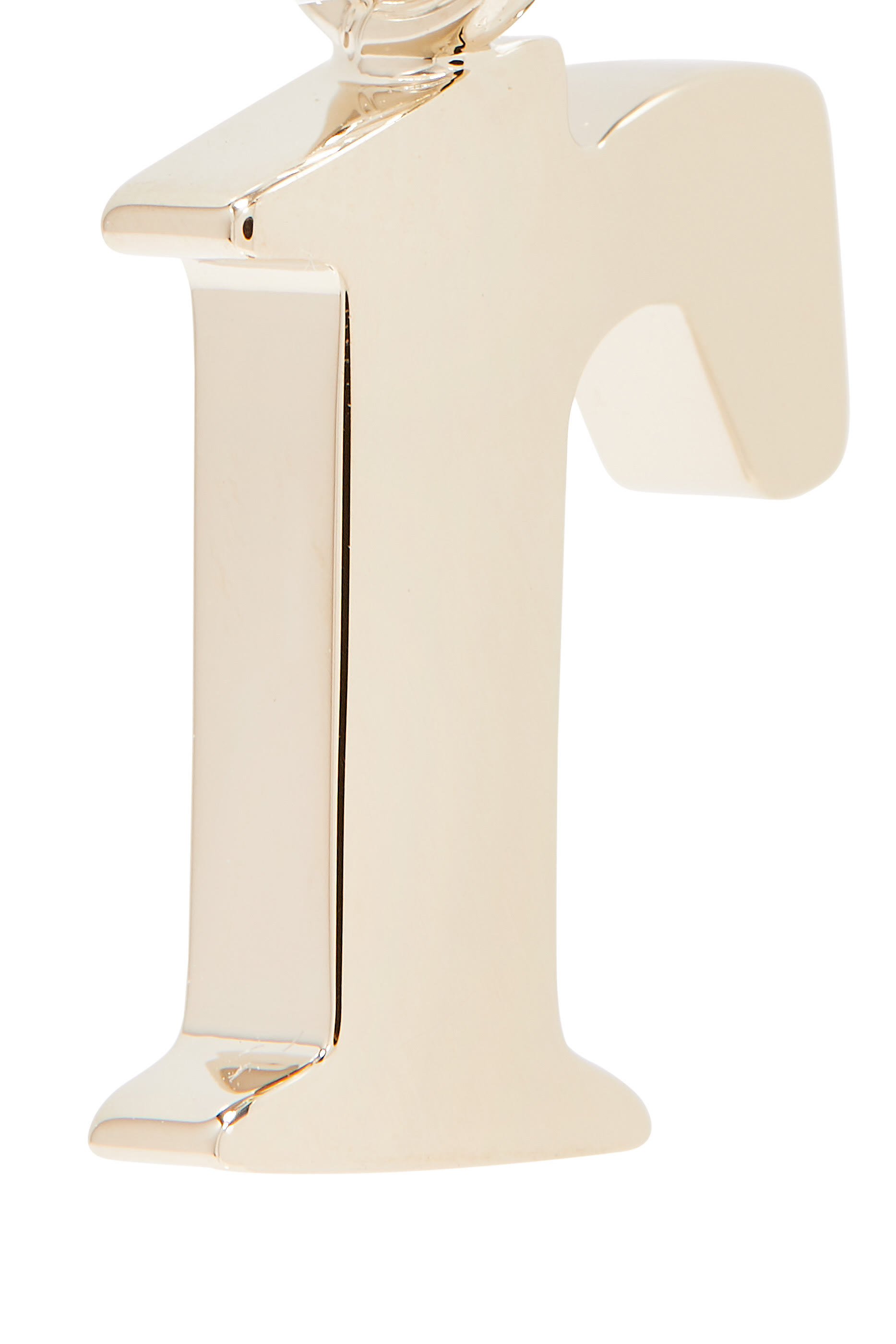 R Alphabet Charm, Brass