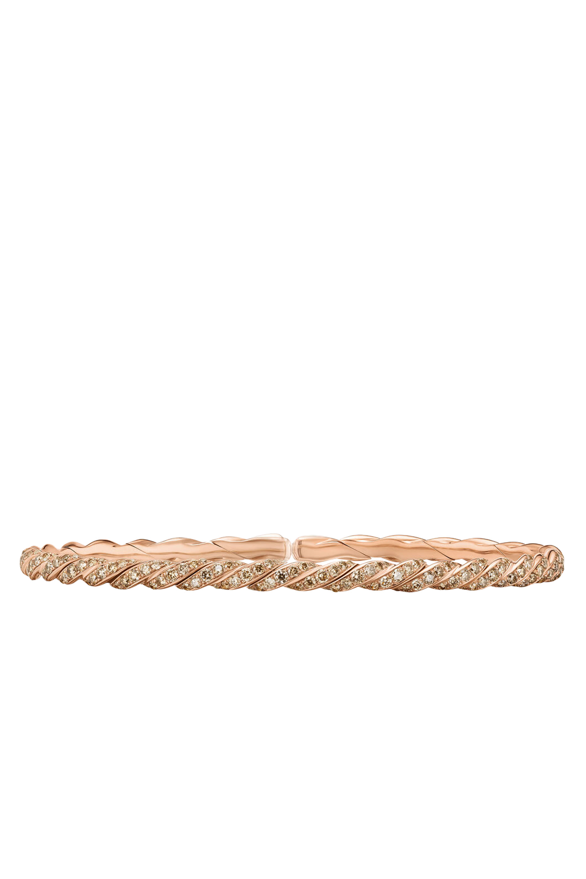 Sculpted Cable Flex Bracelet, 18K Rose Gold & Diamonds