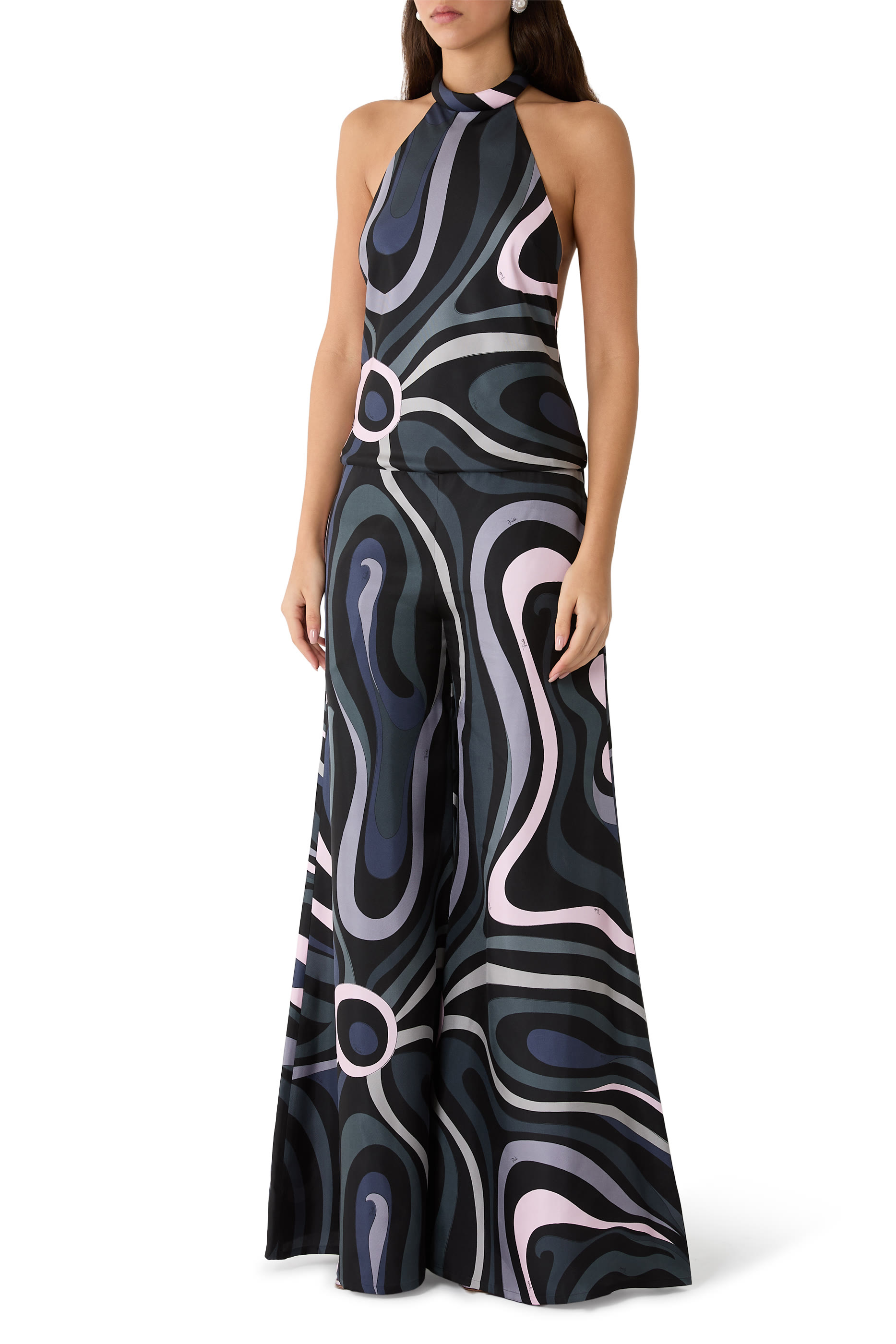  Printed Silk Jumpsuit