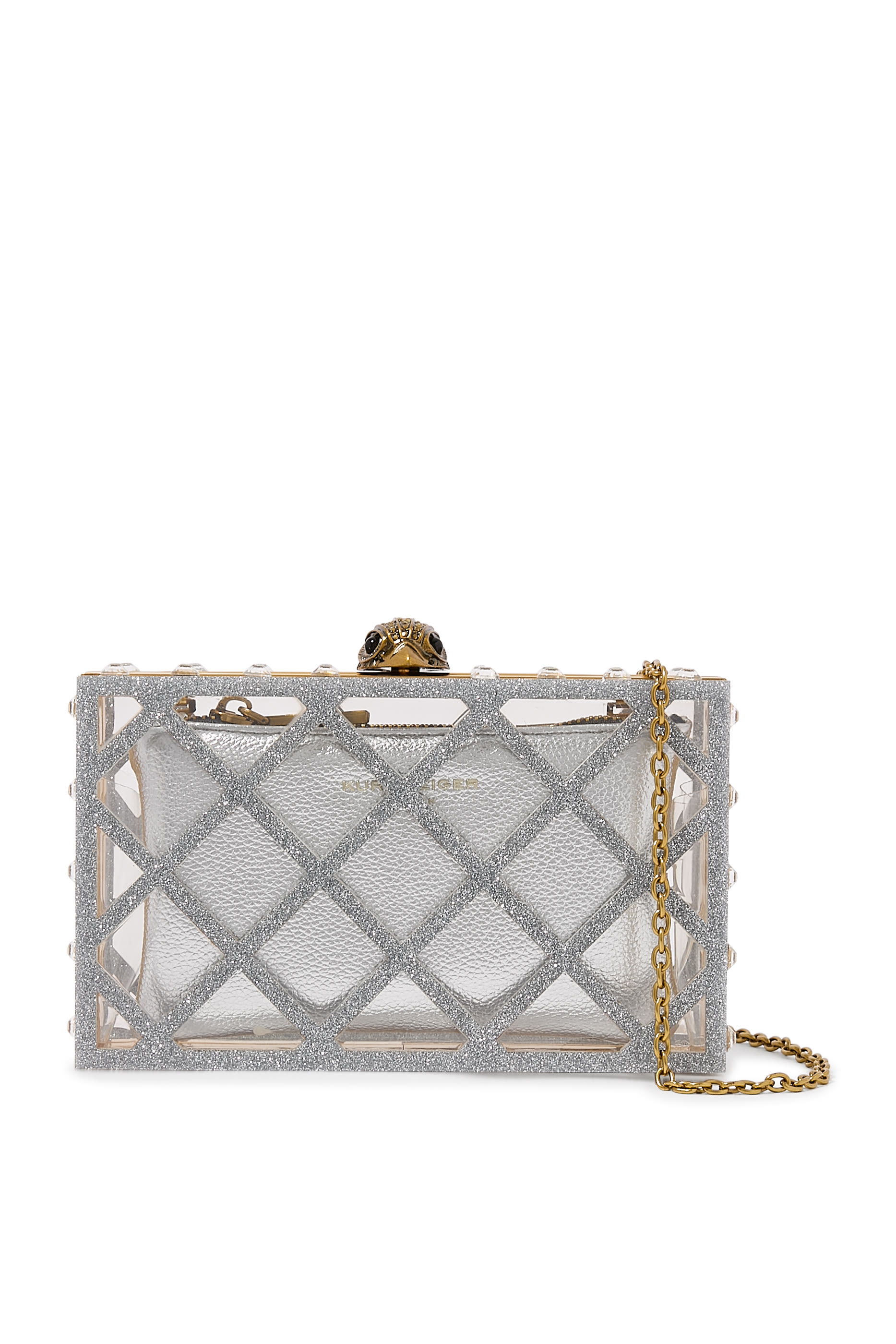 Crystal Quilt Box Clutch Bag