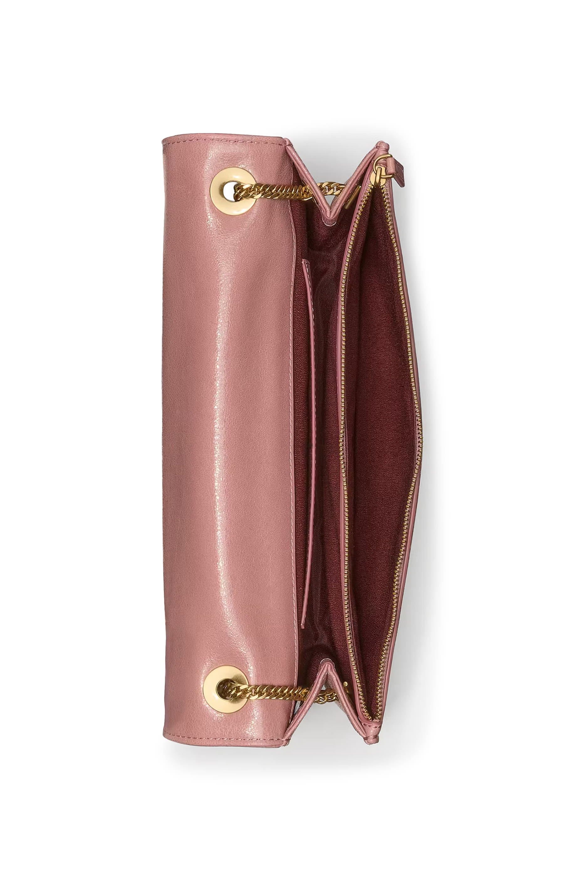 Deco Glazed Leather Soft Shoulder Bag