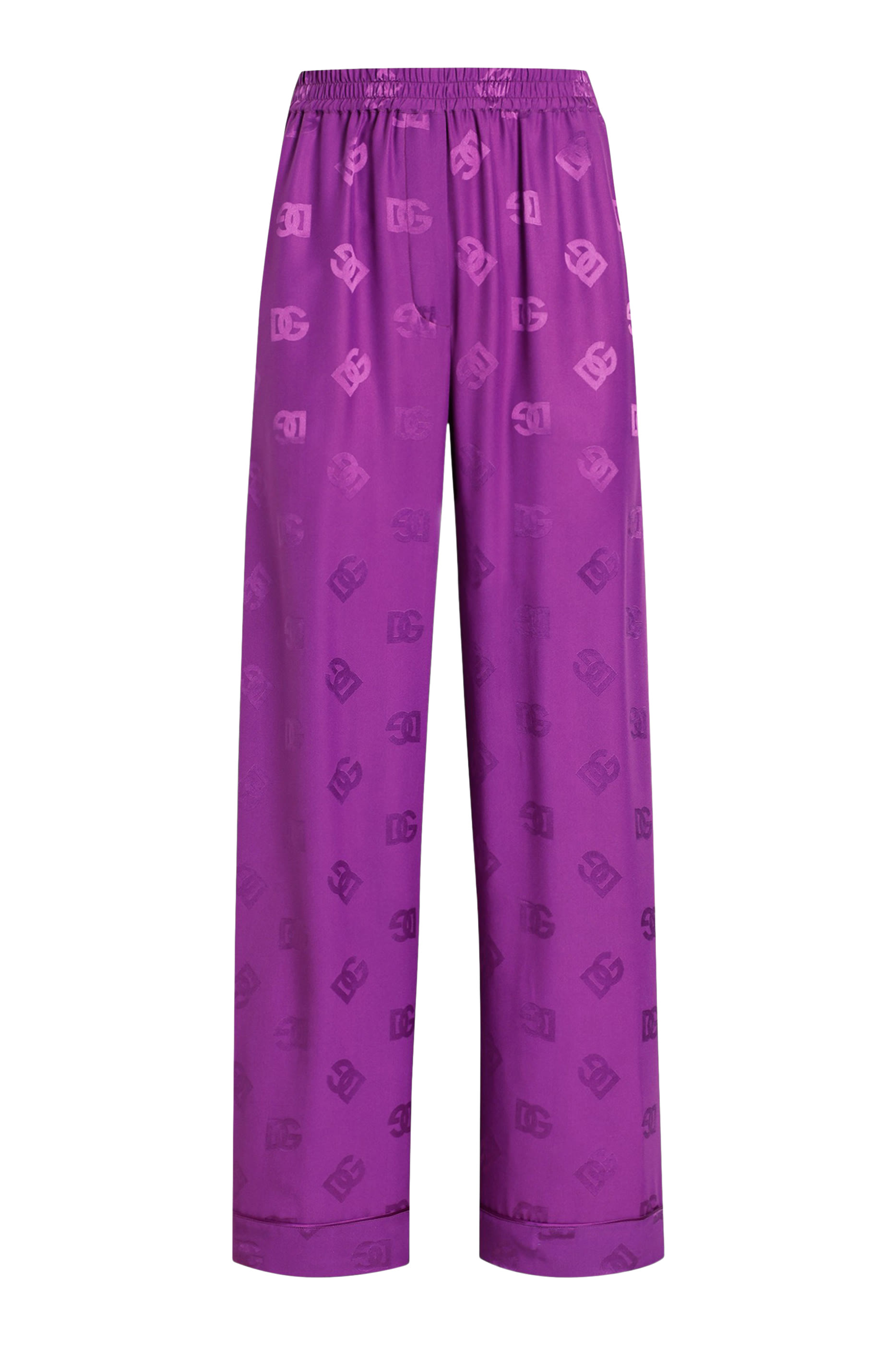 All-Over DG Logo Silk Satin Jacquard Pajama Pants