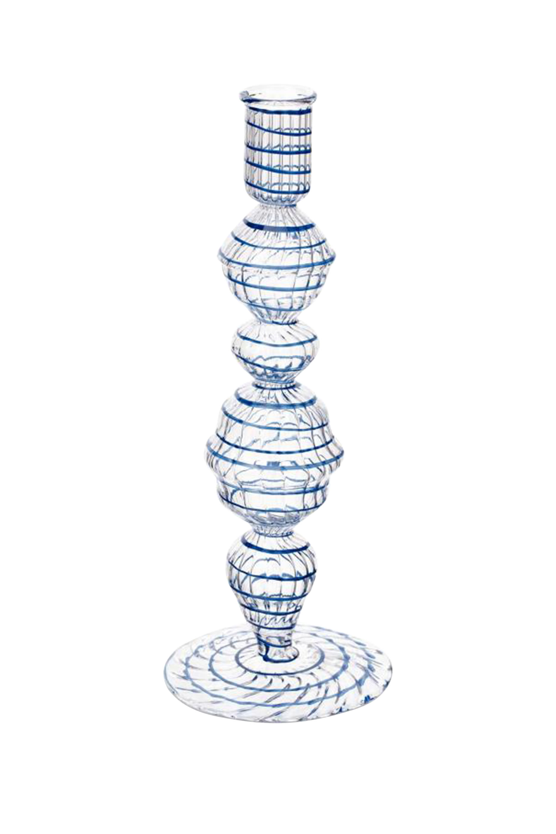 Medium Glass Swirl Candle Holder