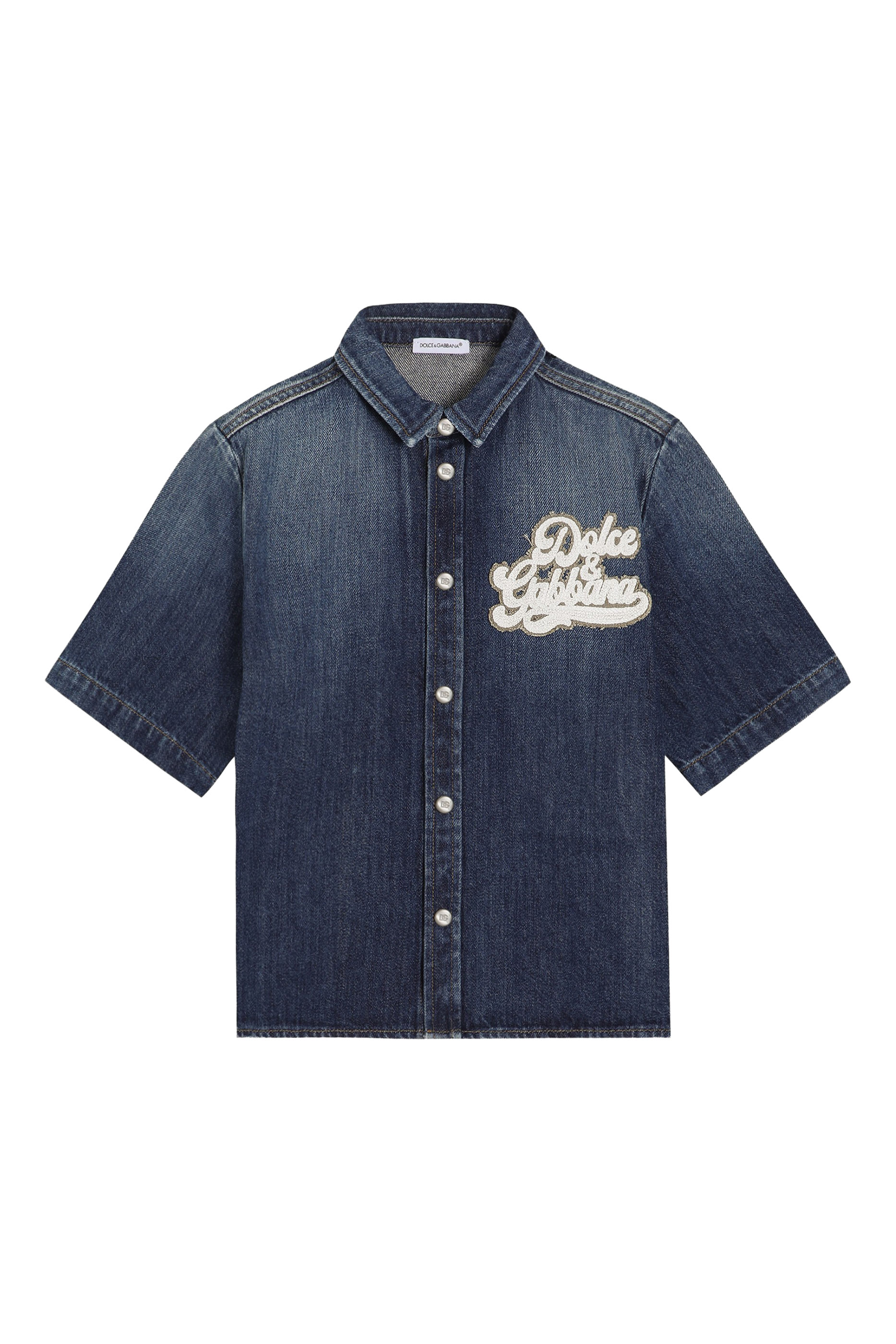 Kids Logo Patch Denim Shirt
