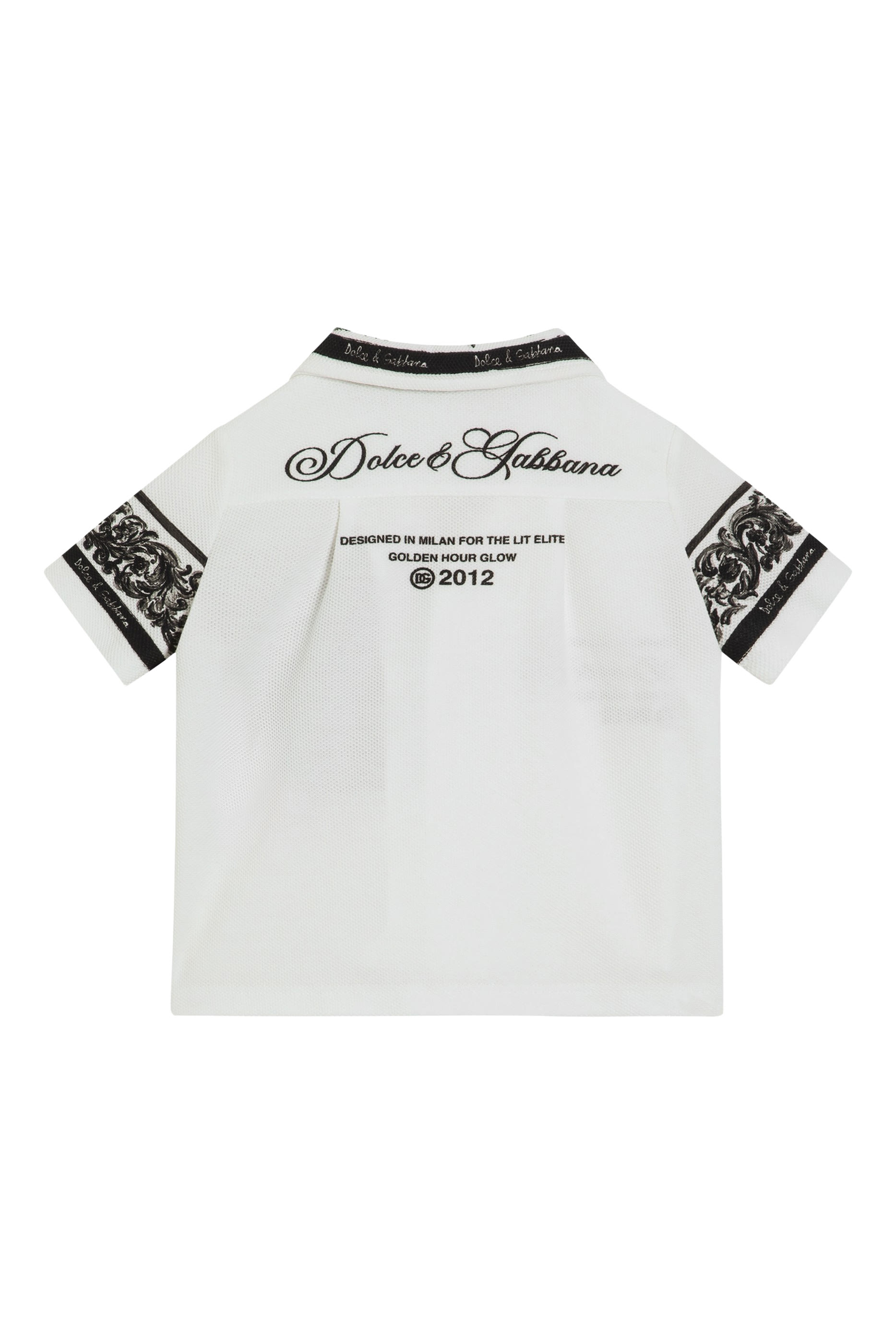 Kids Majolica-Print Short-Sleeved Double Pique Shirt