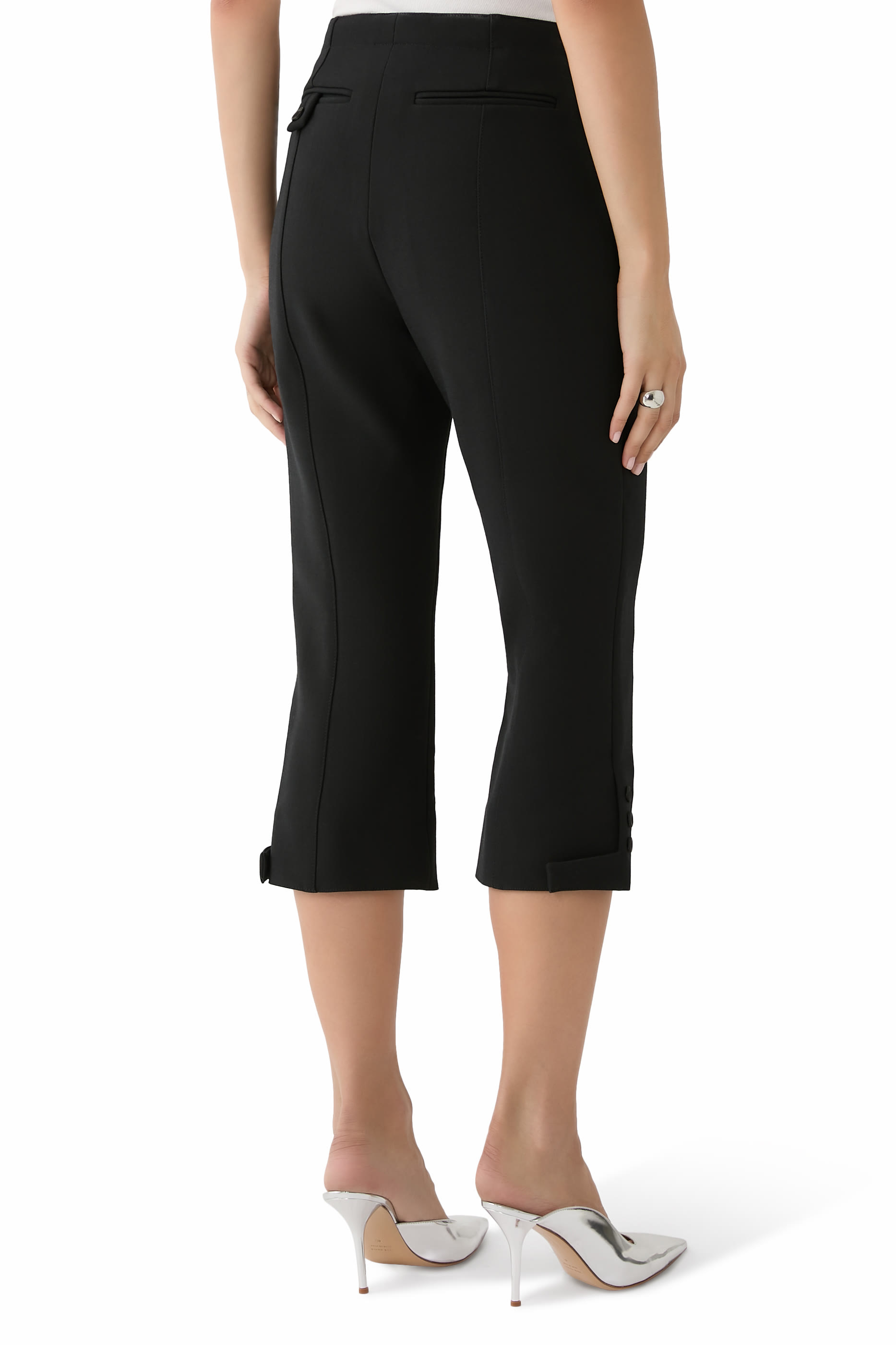 Tab Detail Cropped Trousers