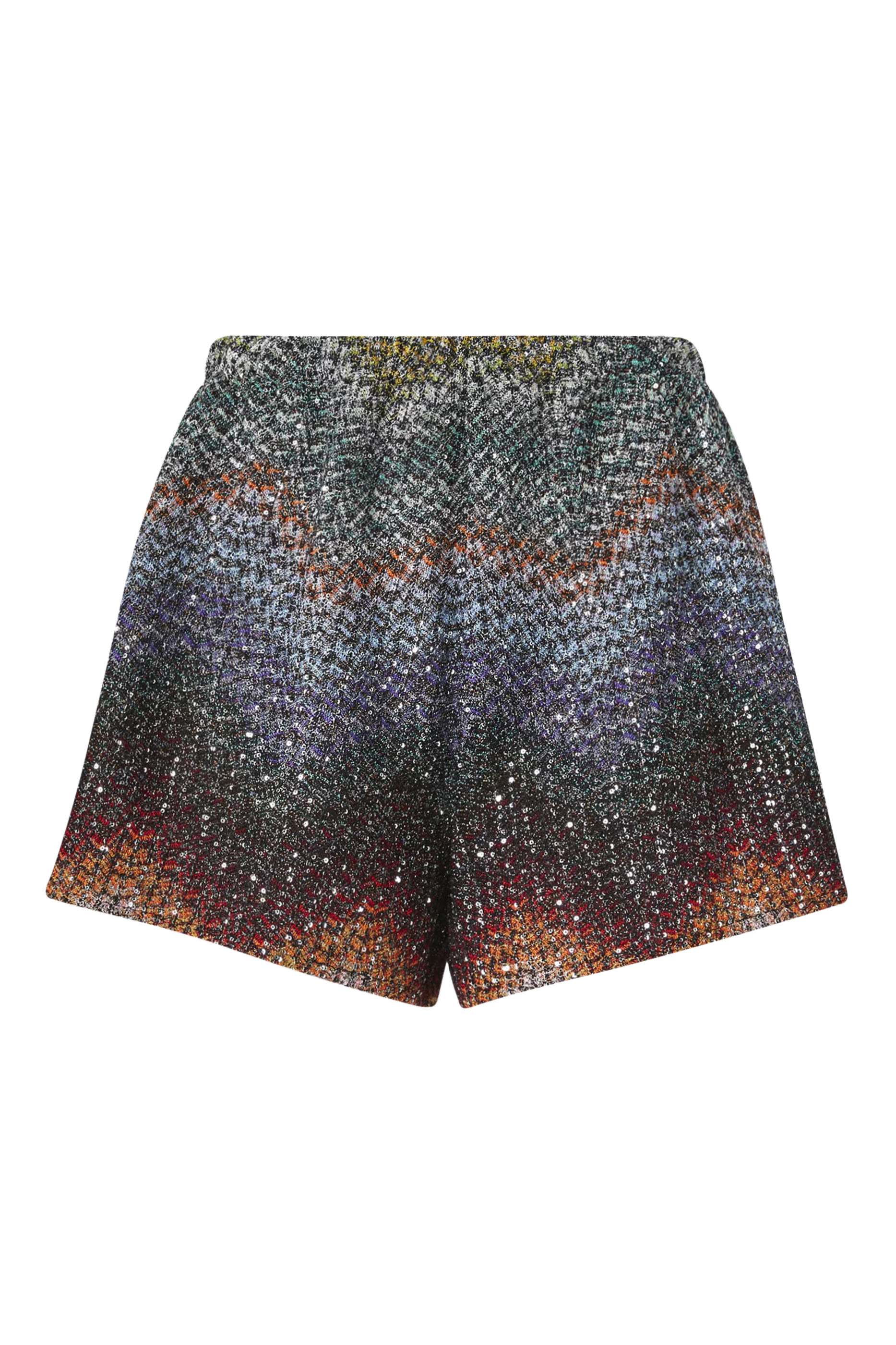 Mixed Viscose Lam&eacute; Shorts with Sequins
