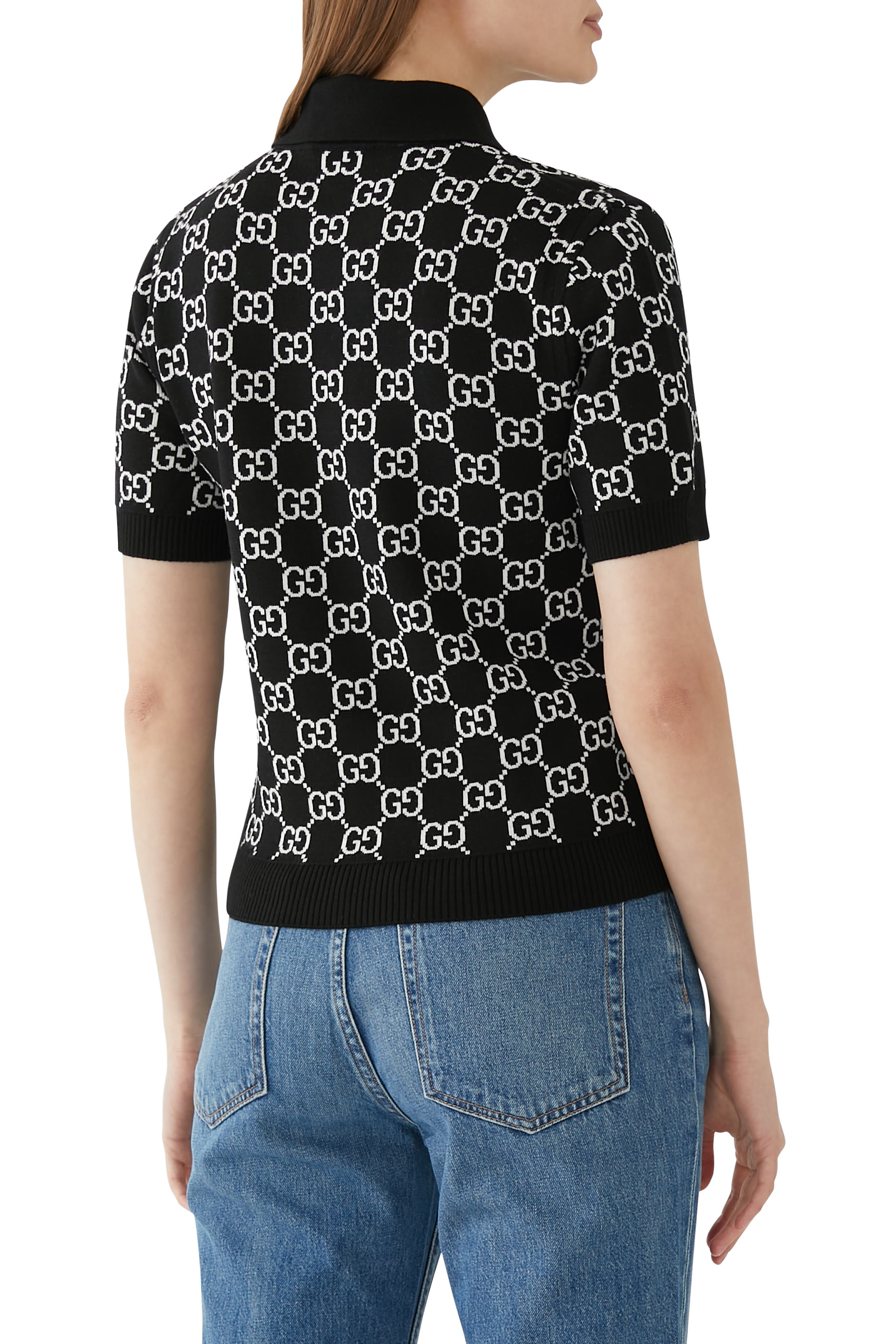 Reversible GG Wool Jacquard Polo Shirt