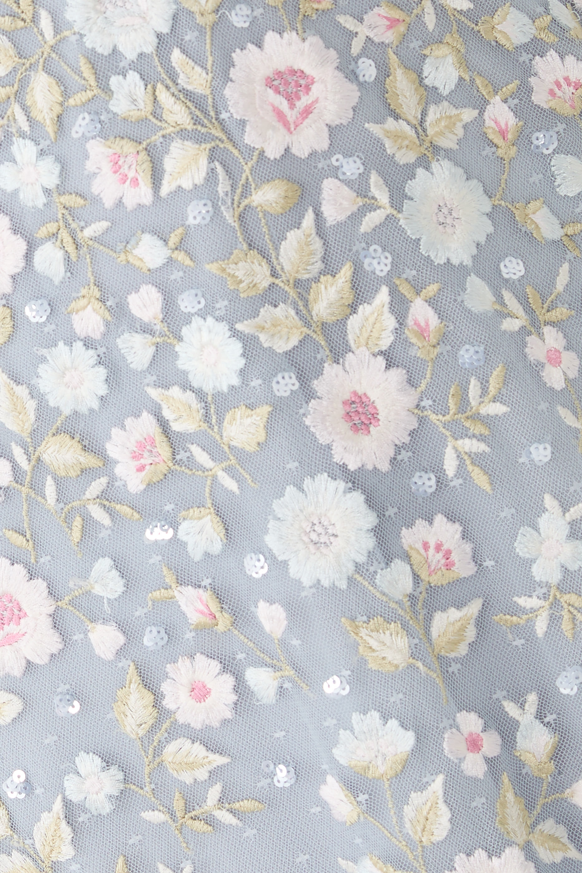 Ethereal Blooms Frill Ankle Gown 