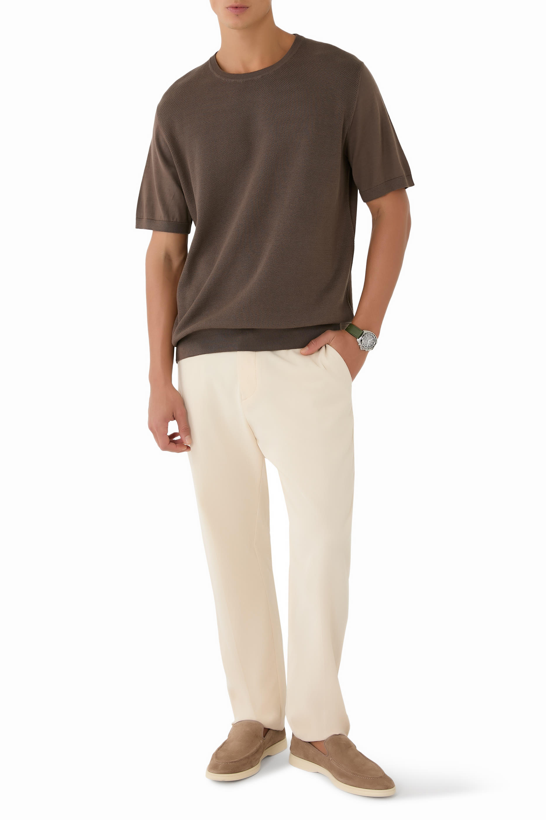 Crew Neck Knitted T-Shirt