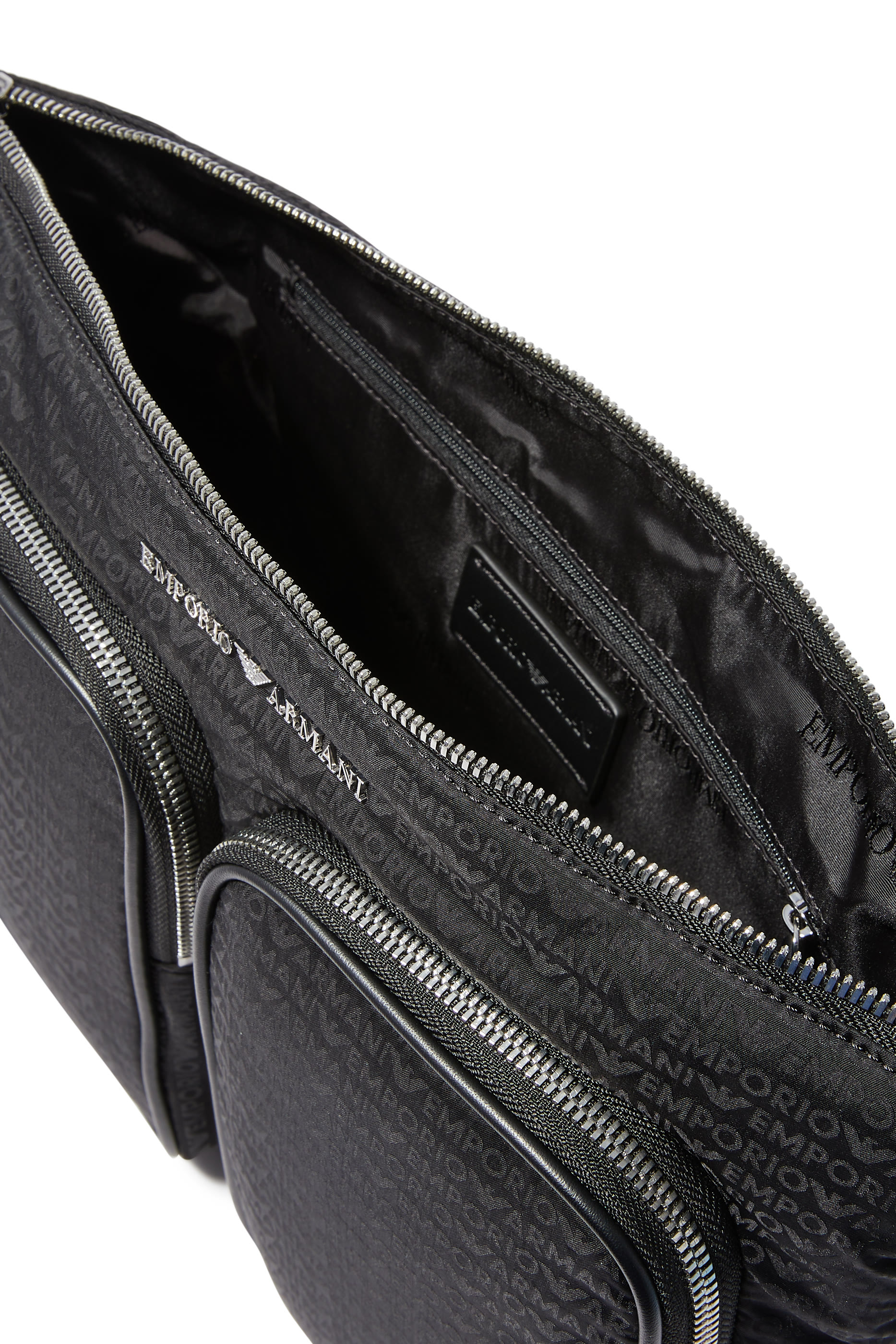 EA Logo Crossbody Jacquard Bag