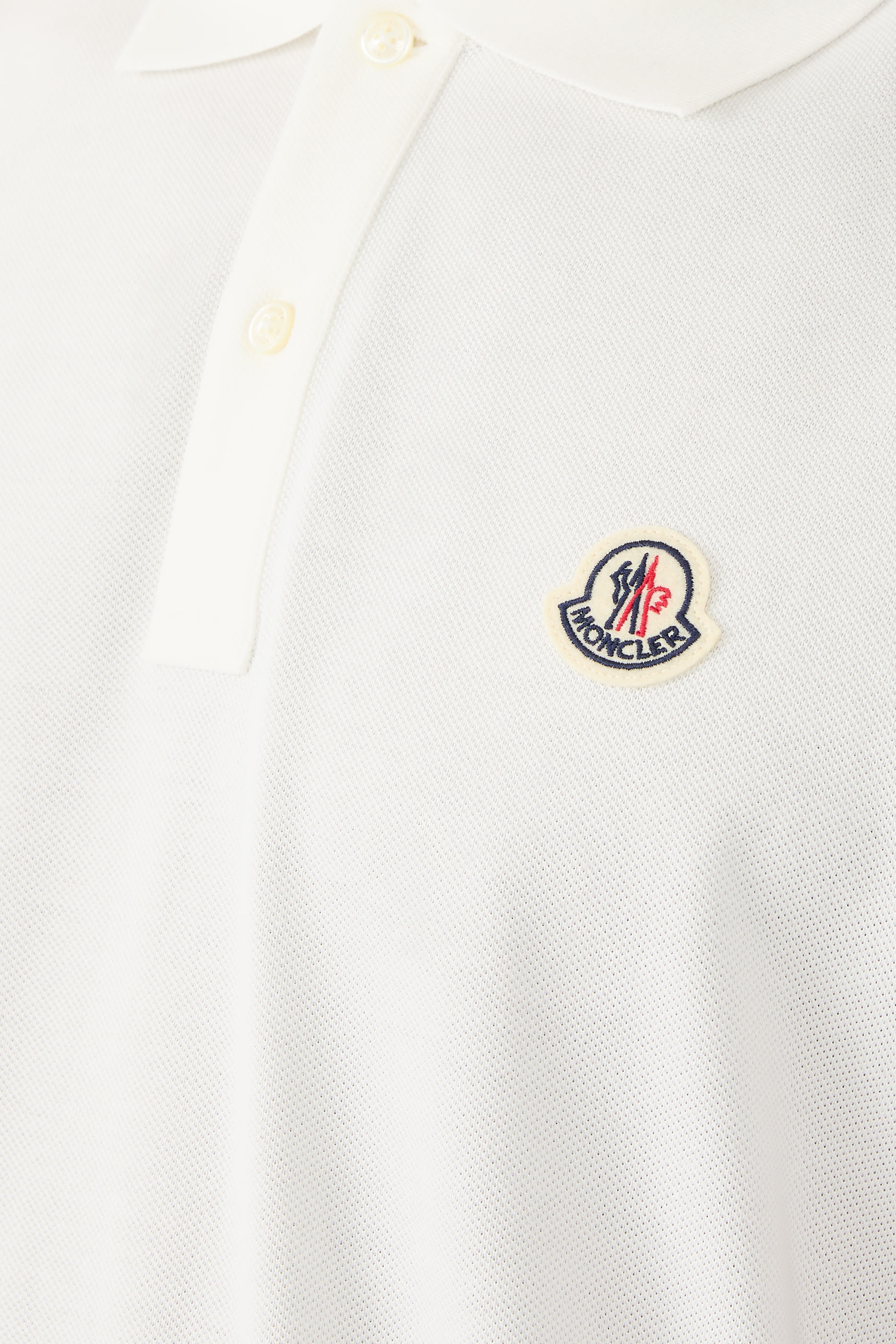 Striped Trim Cotton Piquet Polo Shirt