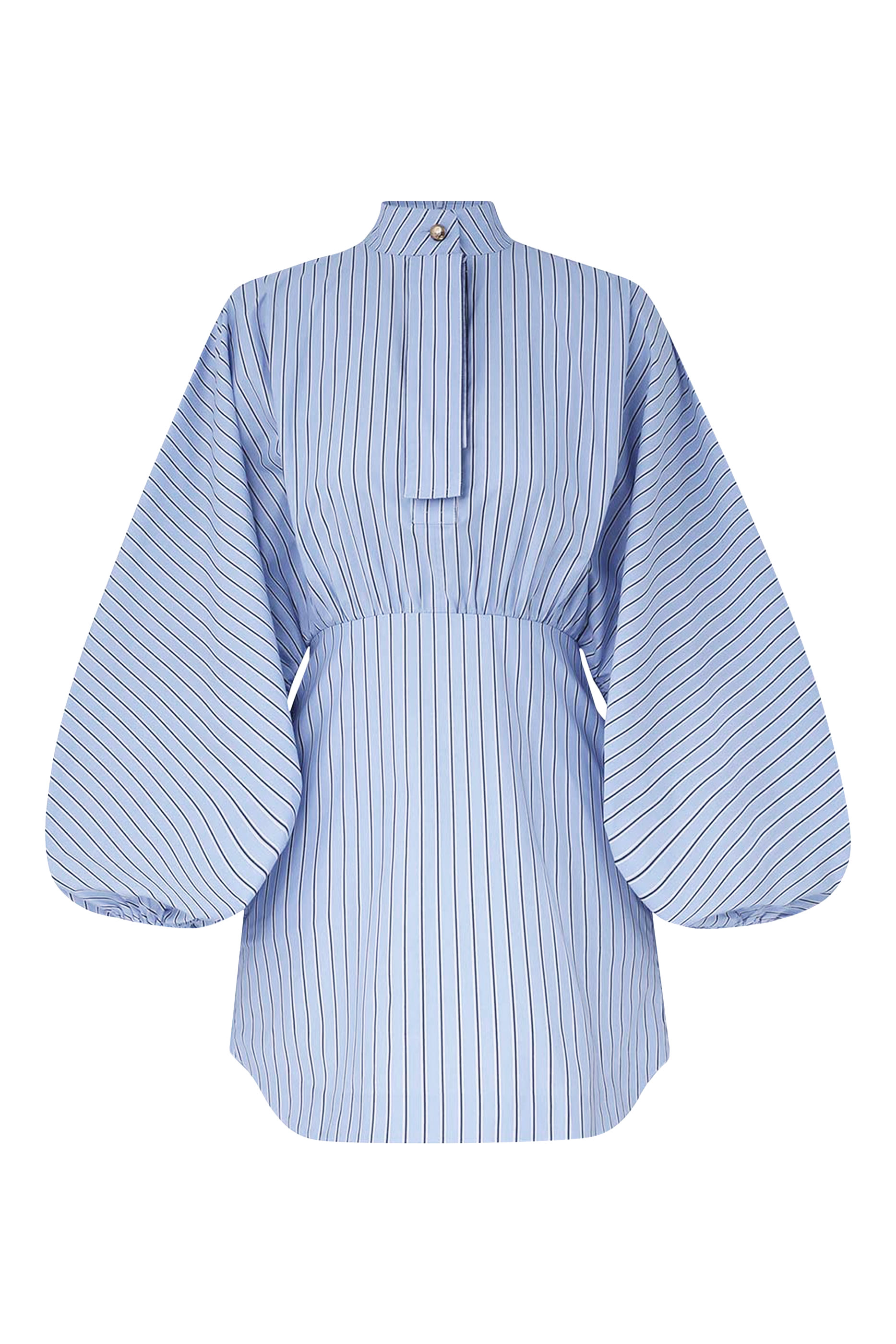  Drawstring Stripe Mini Dress